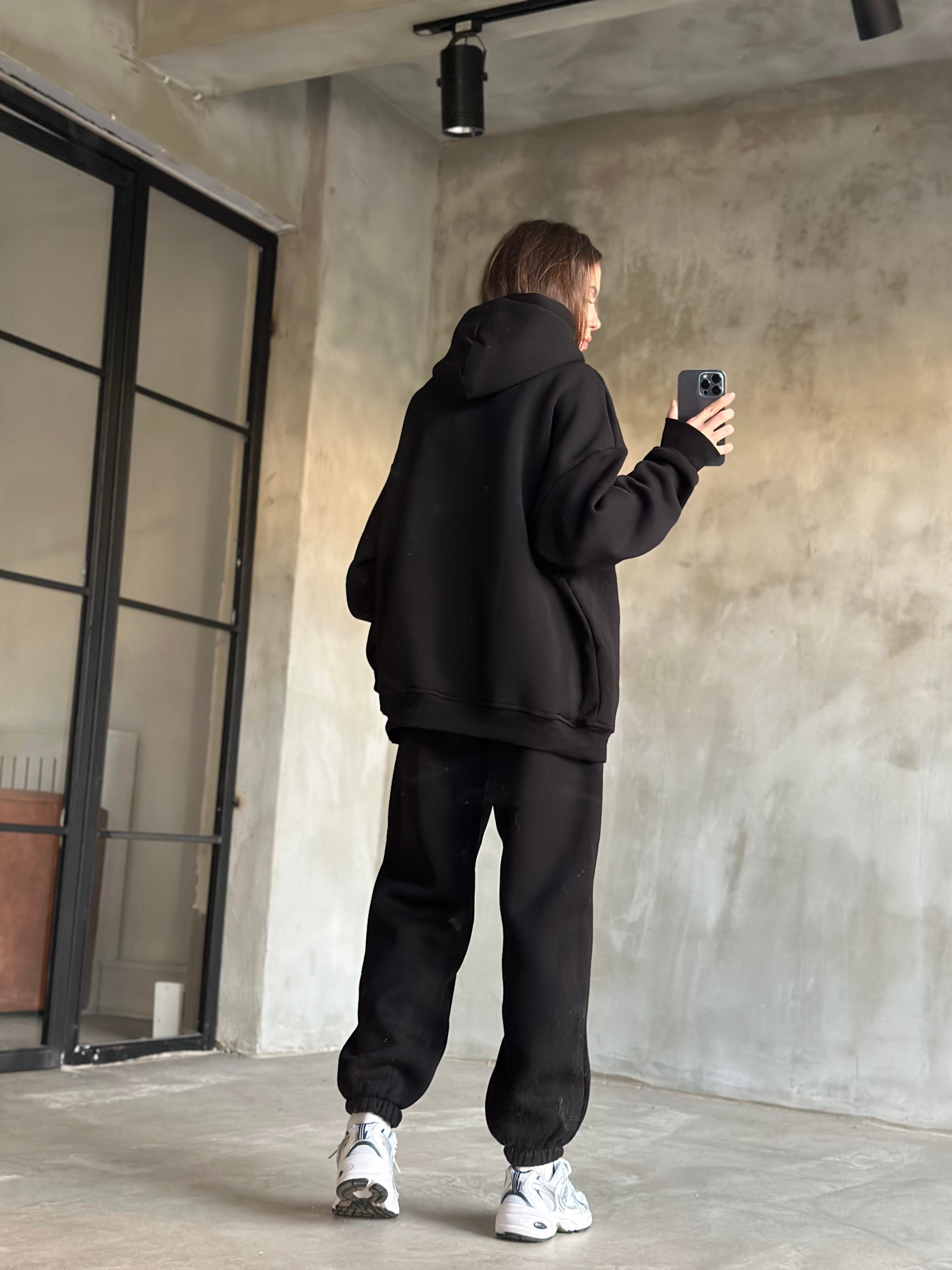 Rope Unisex Oversize Takım - Siyah - Dominatrend