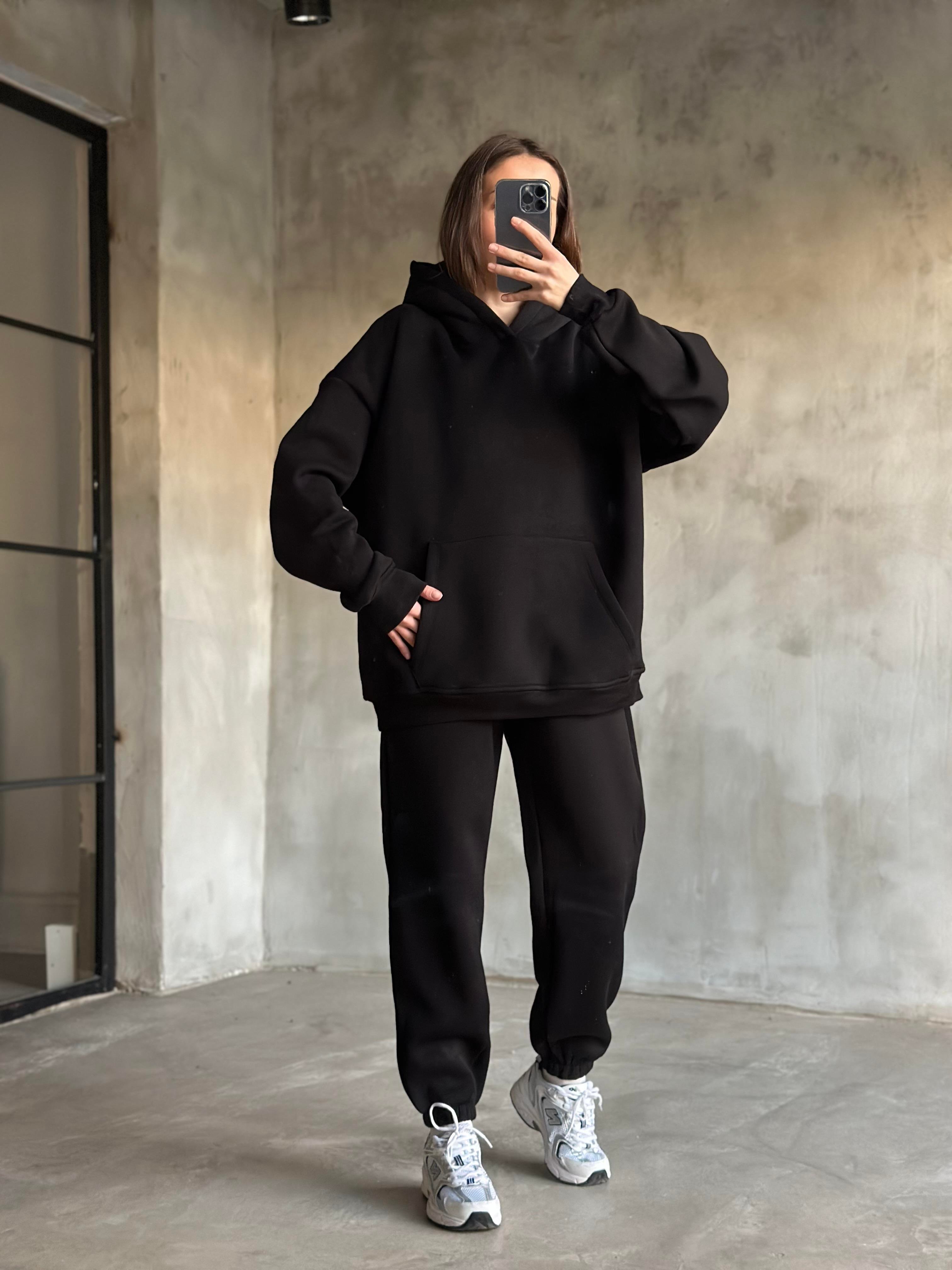 Rope Unisex Oversize Takım - Siyah - Dominatrend