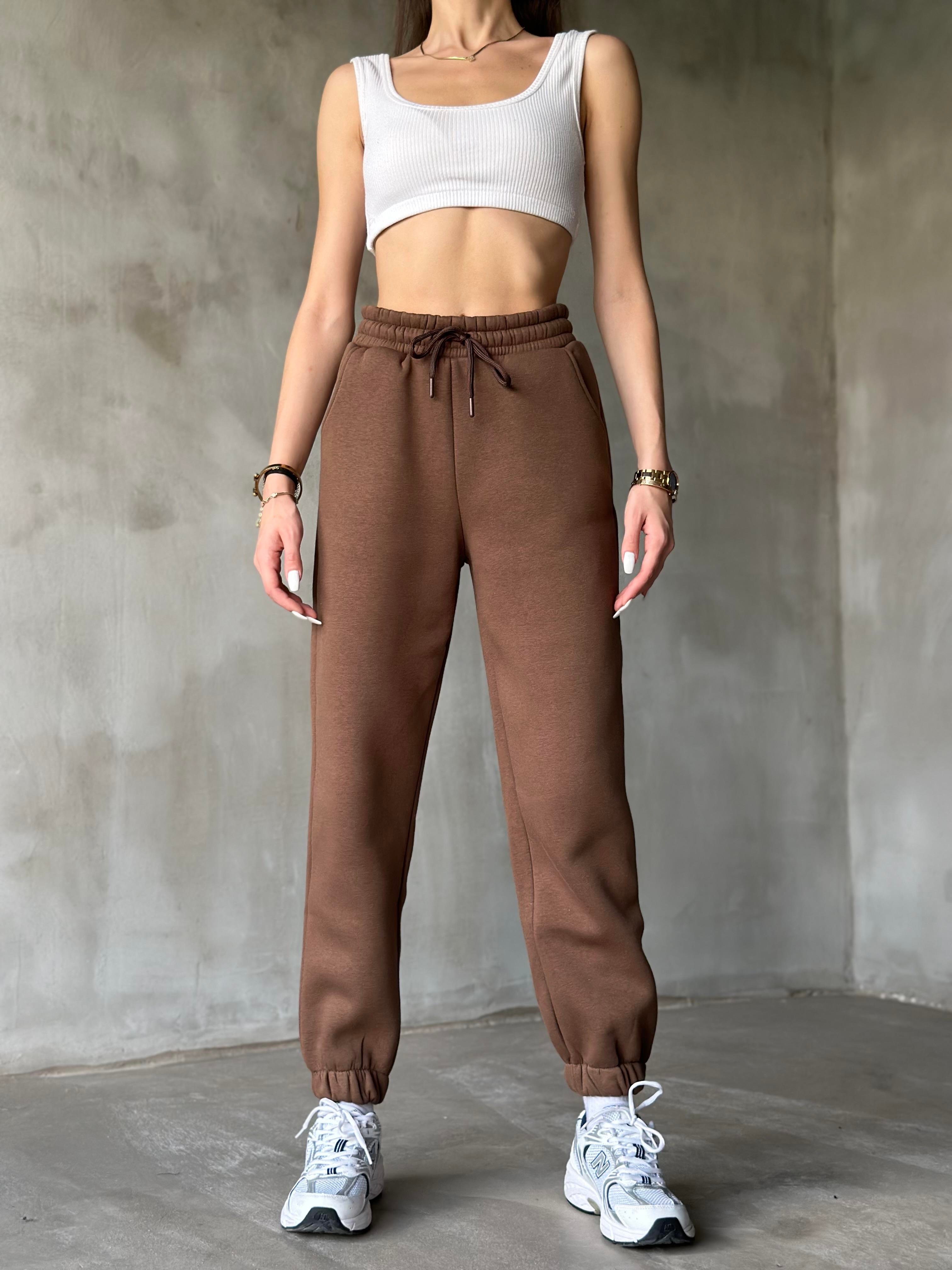 Şardonlu Jogger Eşofman Altı - Kahverengi - Dominatrend