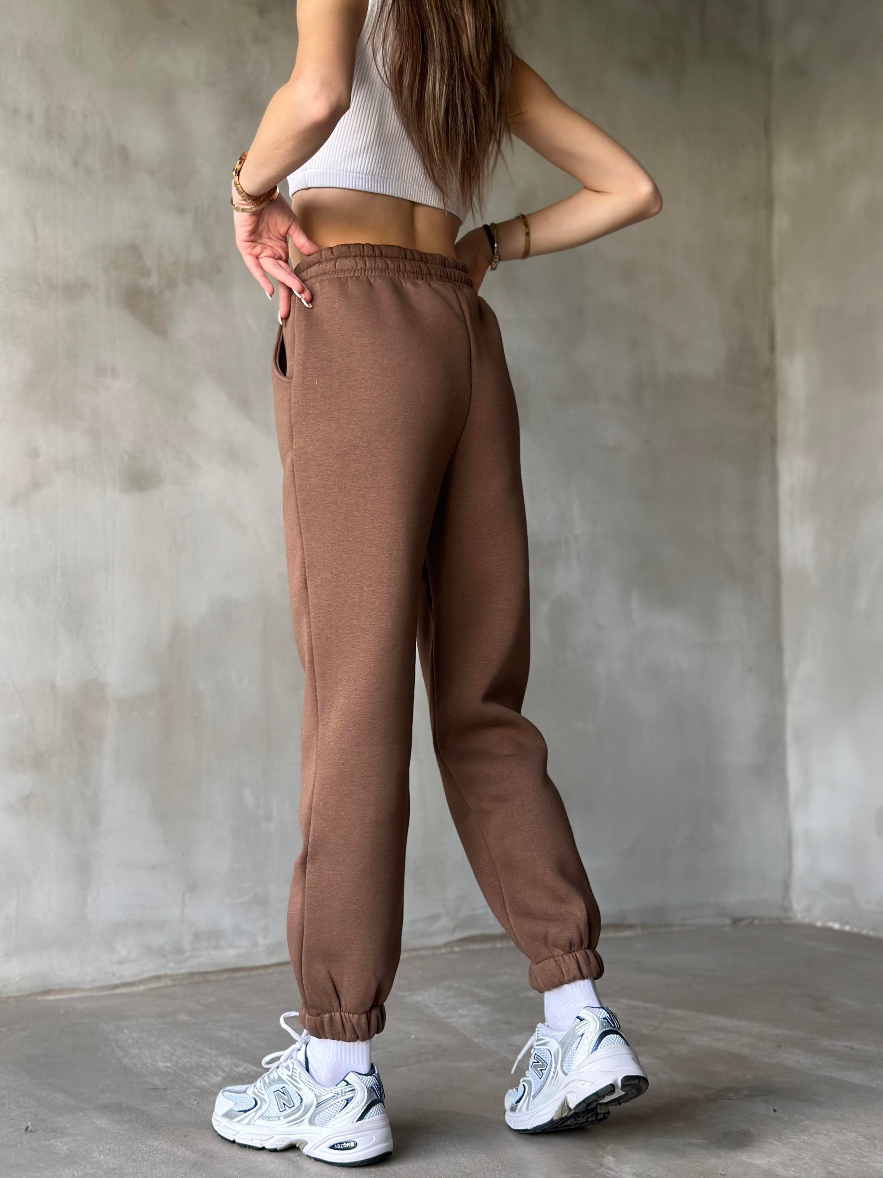 Şardonlu Jogger Eşofman Altı - Kahverengi - Dominatrend