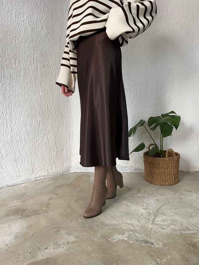 Saten Etek Koyu Kahve - Dominatrend