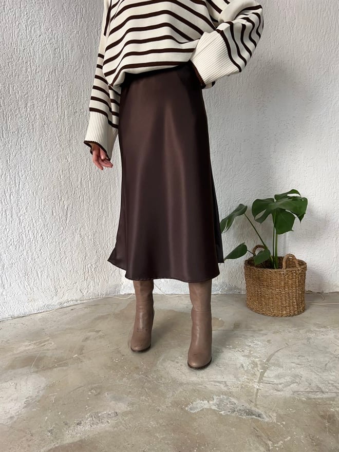 Saten Etek Koyu Kahve - Dominatrend