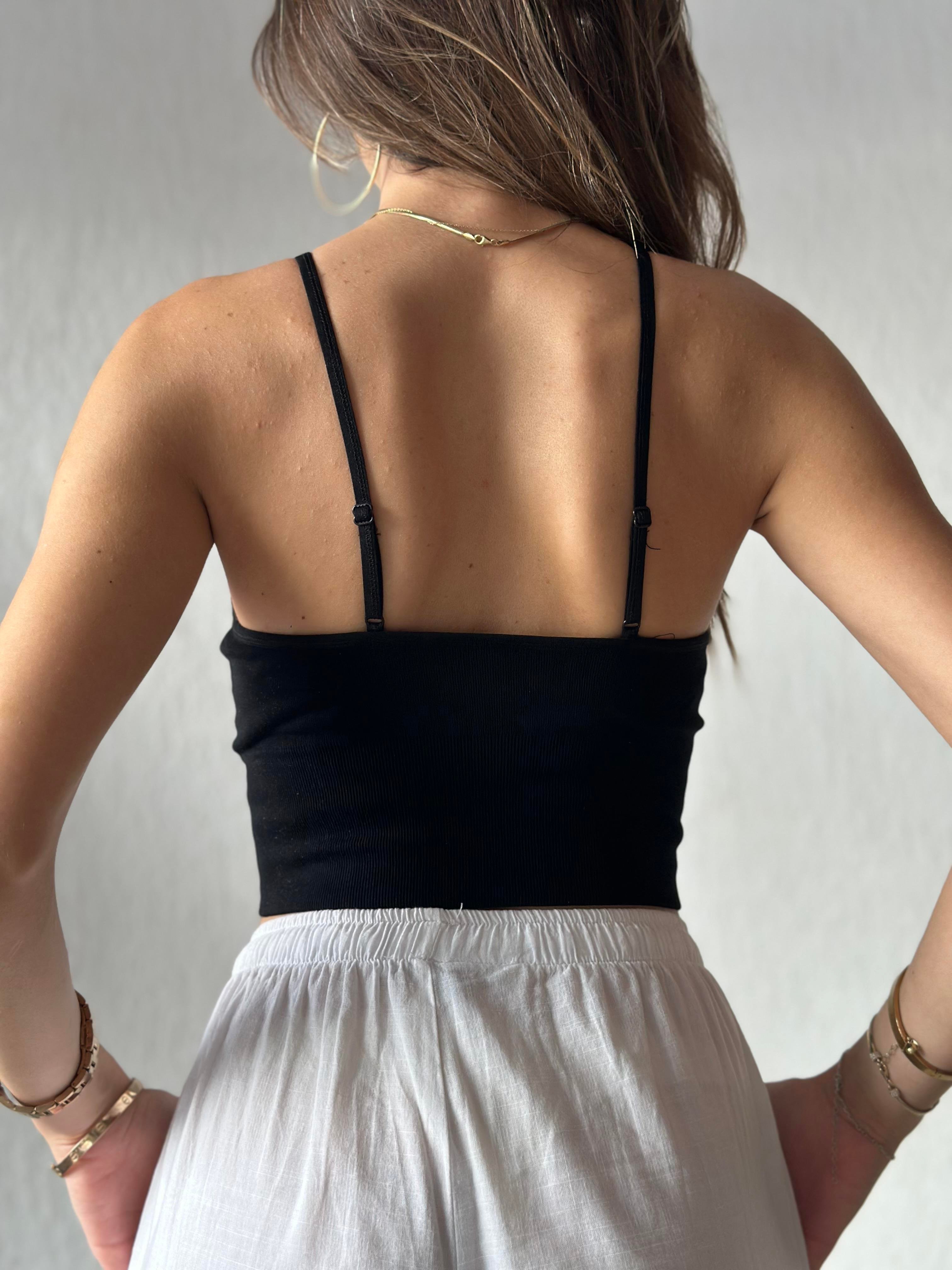Siyah Askılı Crop - Dominatrend