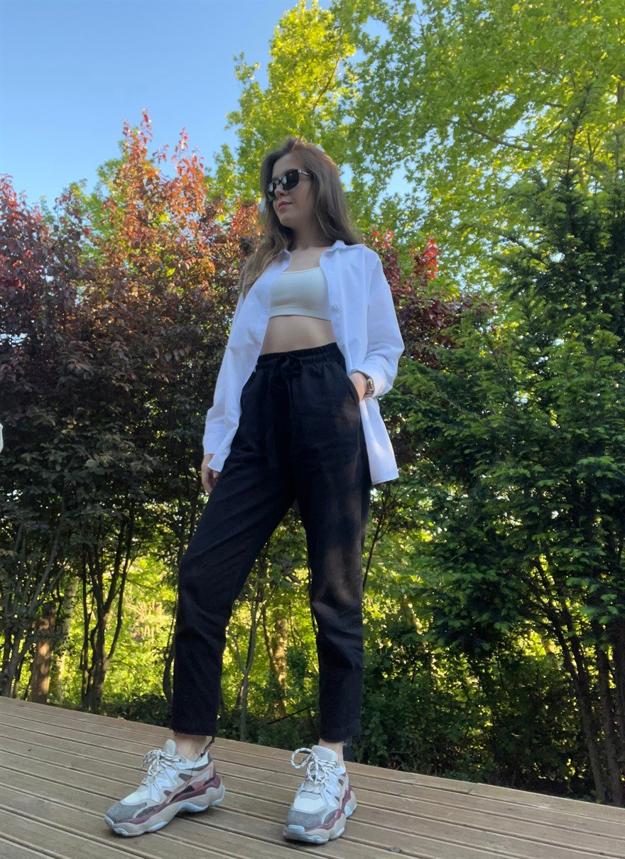 Siyah Gabardin Pantolon - Dominatrend
