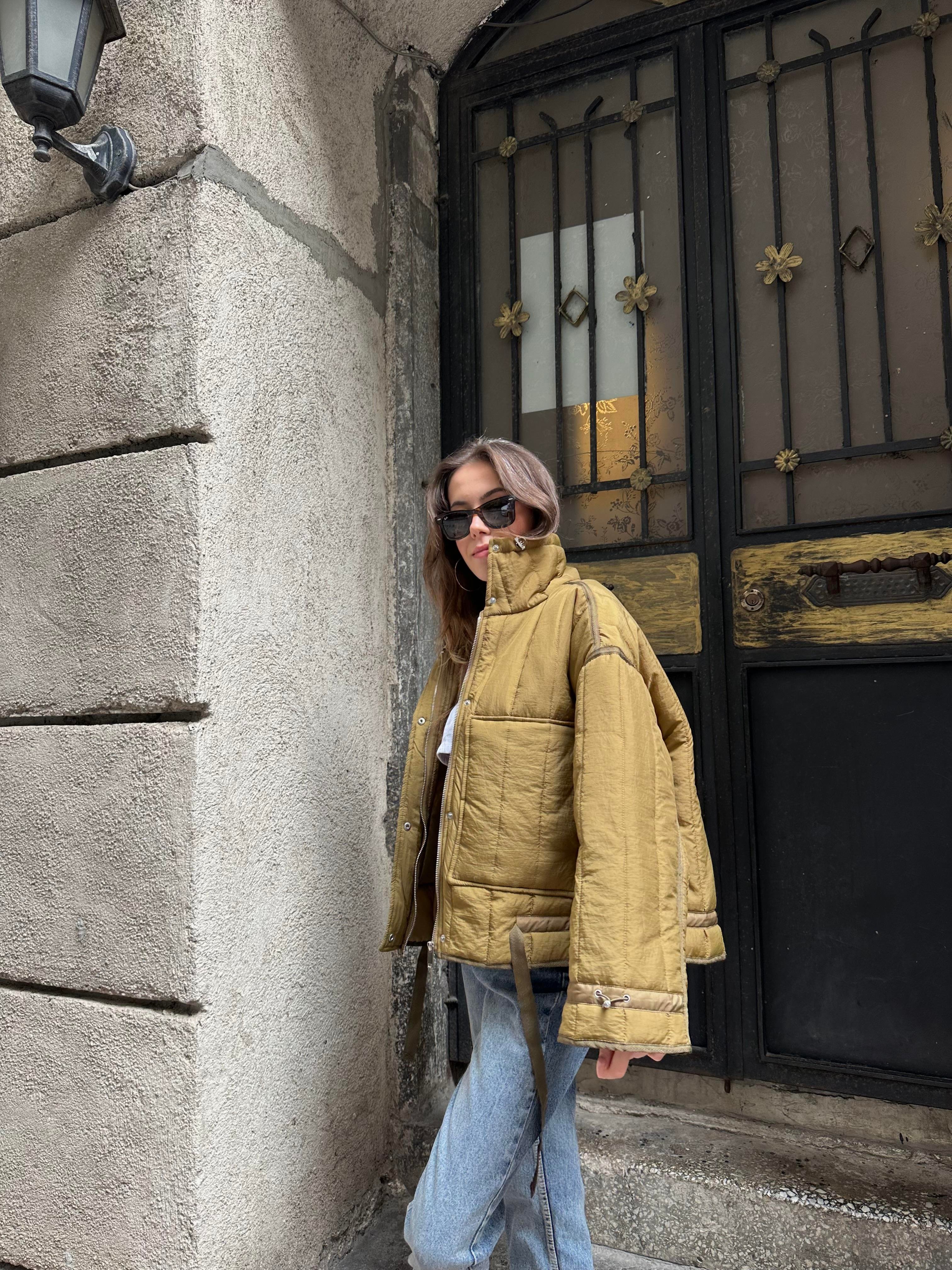 Su İtici Puffer Ceket - Yeşil - Dominatrend