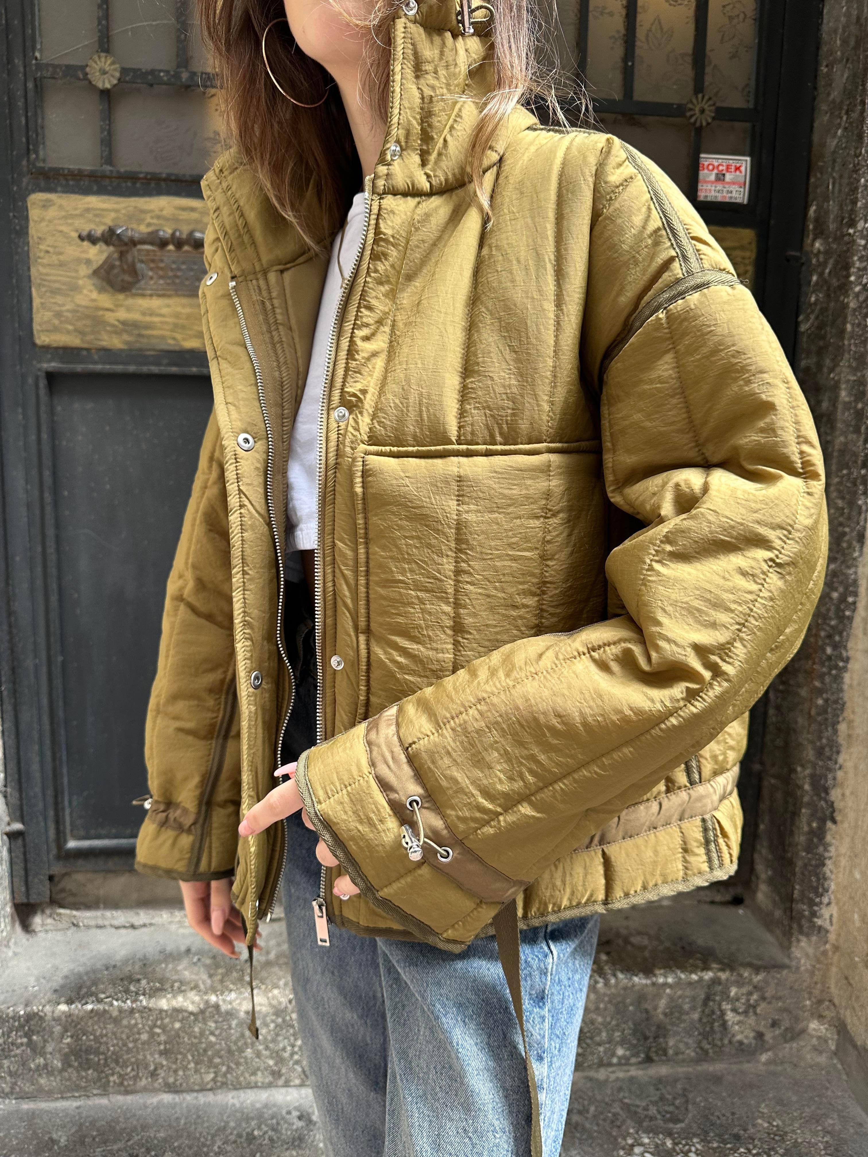 Su İtici Puffer Ceket - Yeşil - Dominatrend