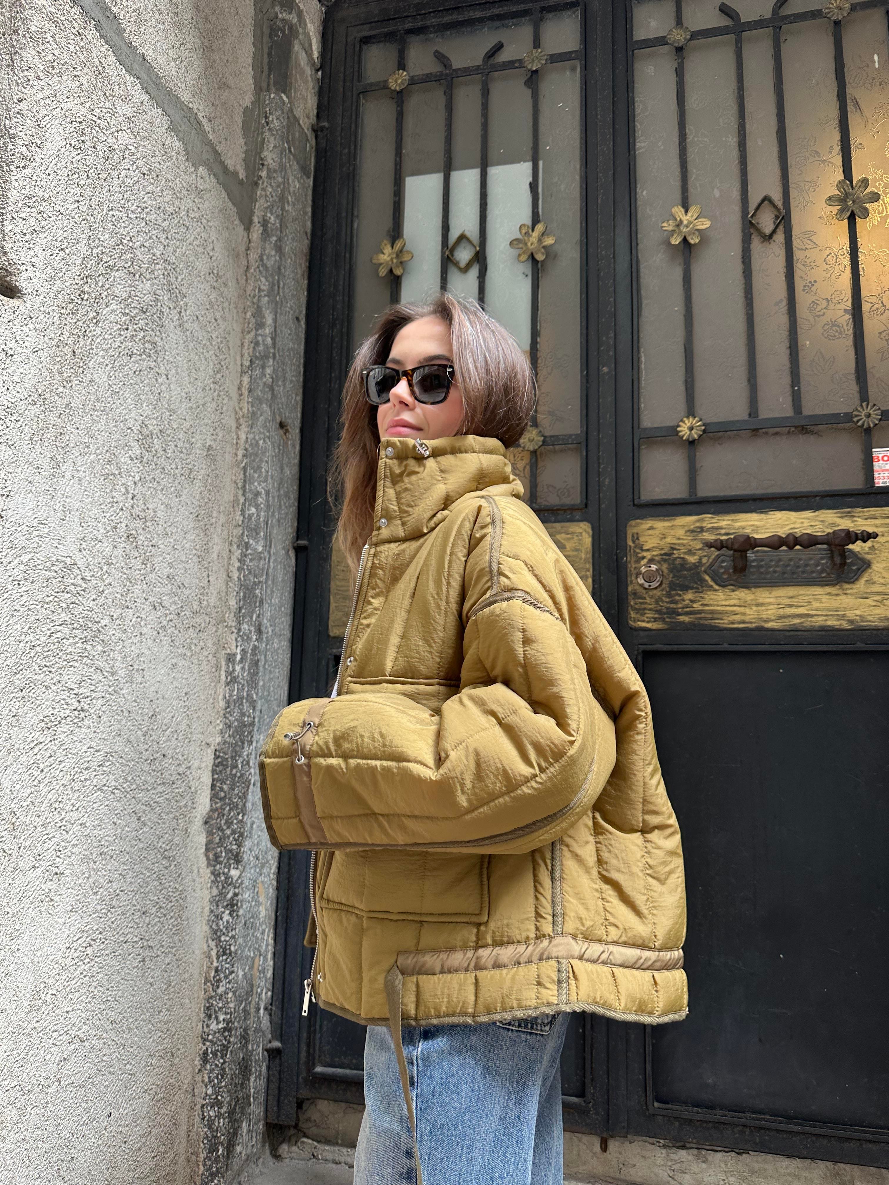 Su İtici Puffer Ceket - Yeşil - Dominatrend