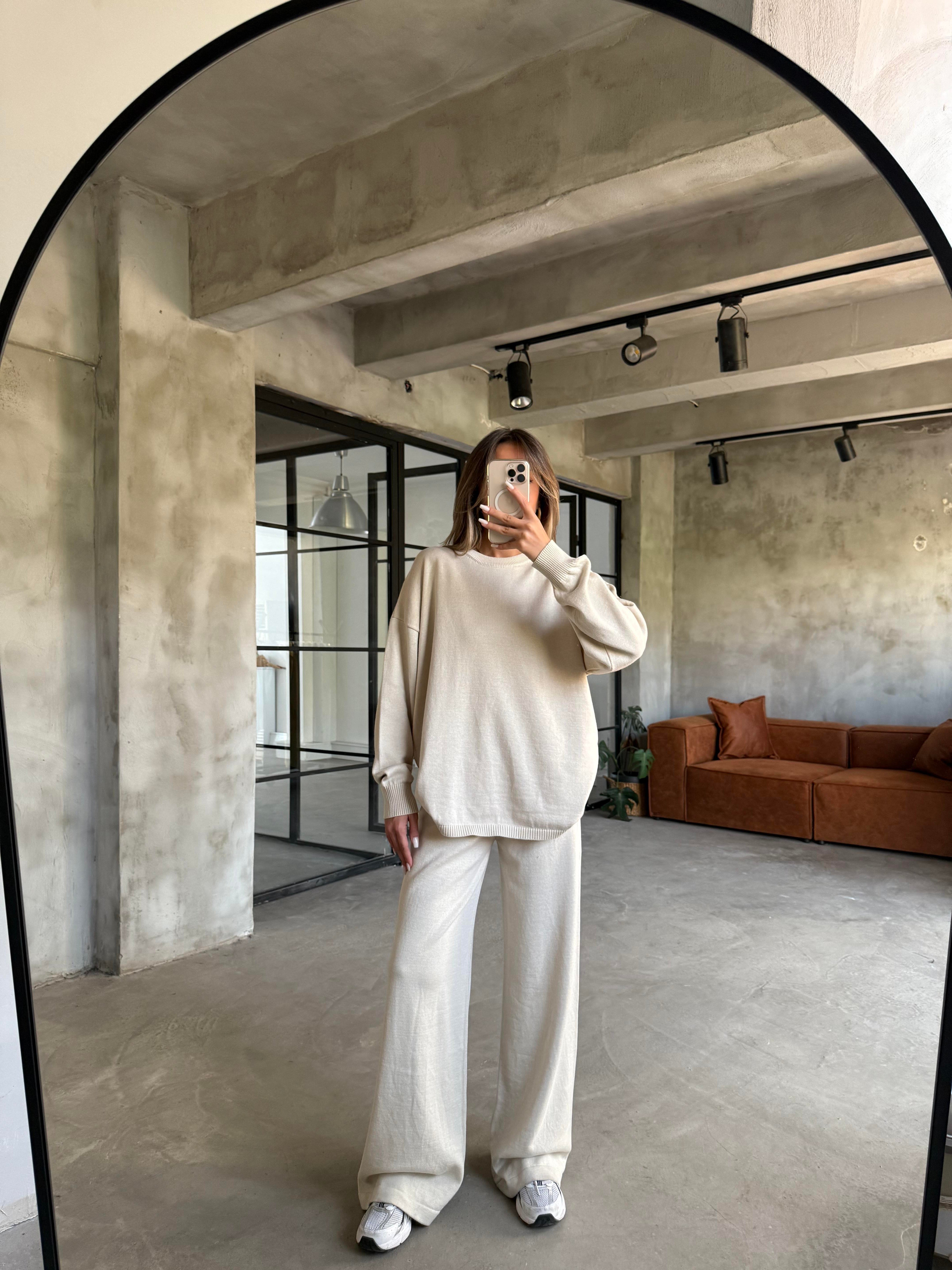 Taş Basic Oversize Triko Takım - Dominatrend