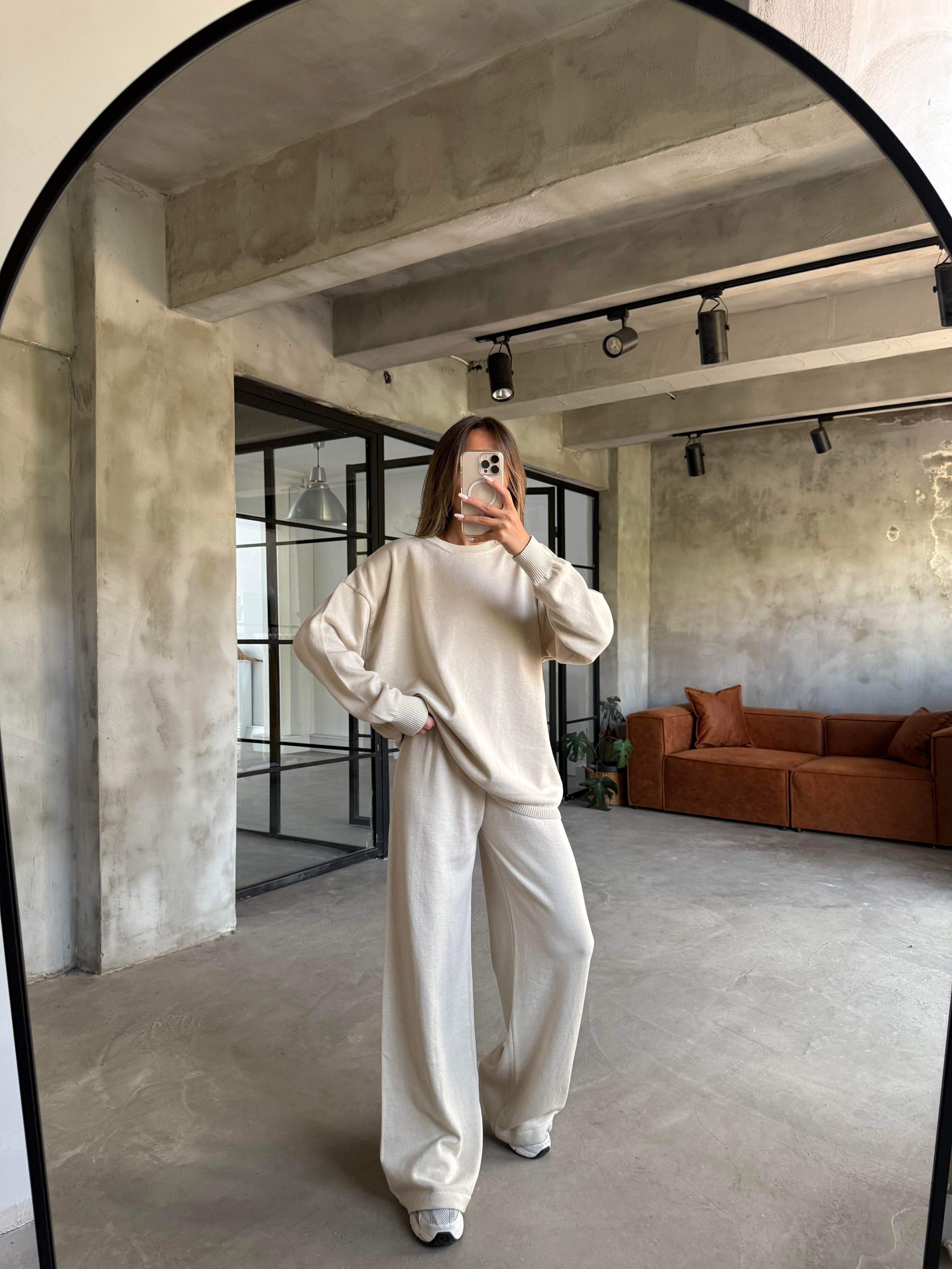 Taş Basic Oversize Triko Takım - Dominatrend