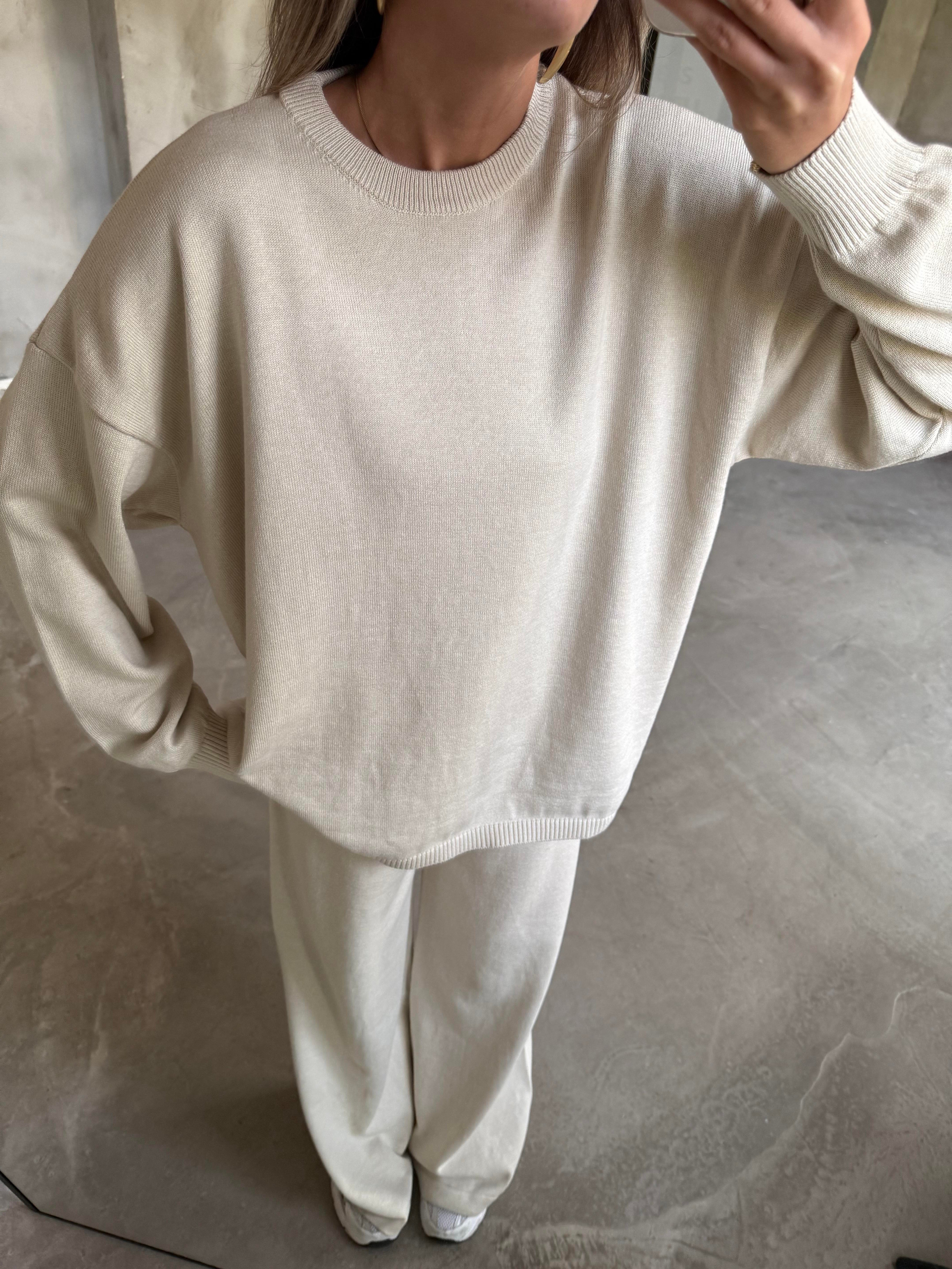 Taş Basic Oversize Triko Takım - Dominatrend