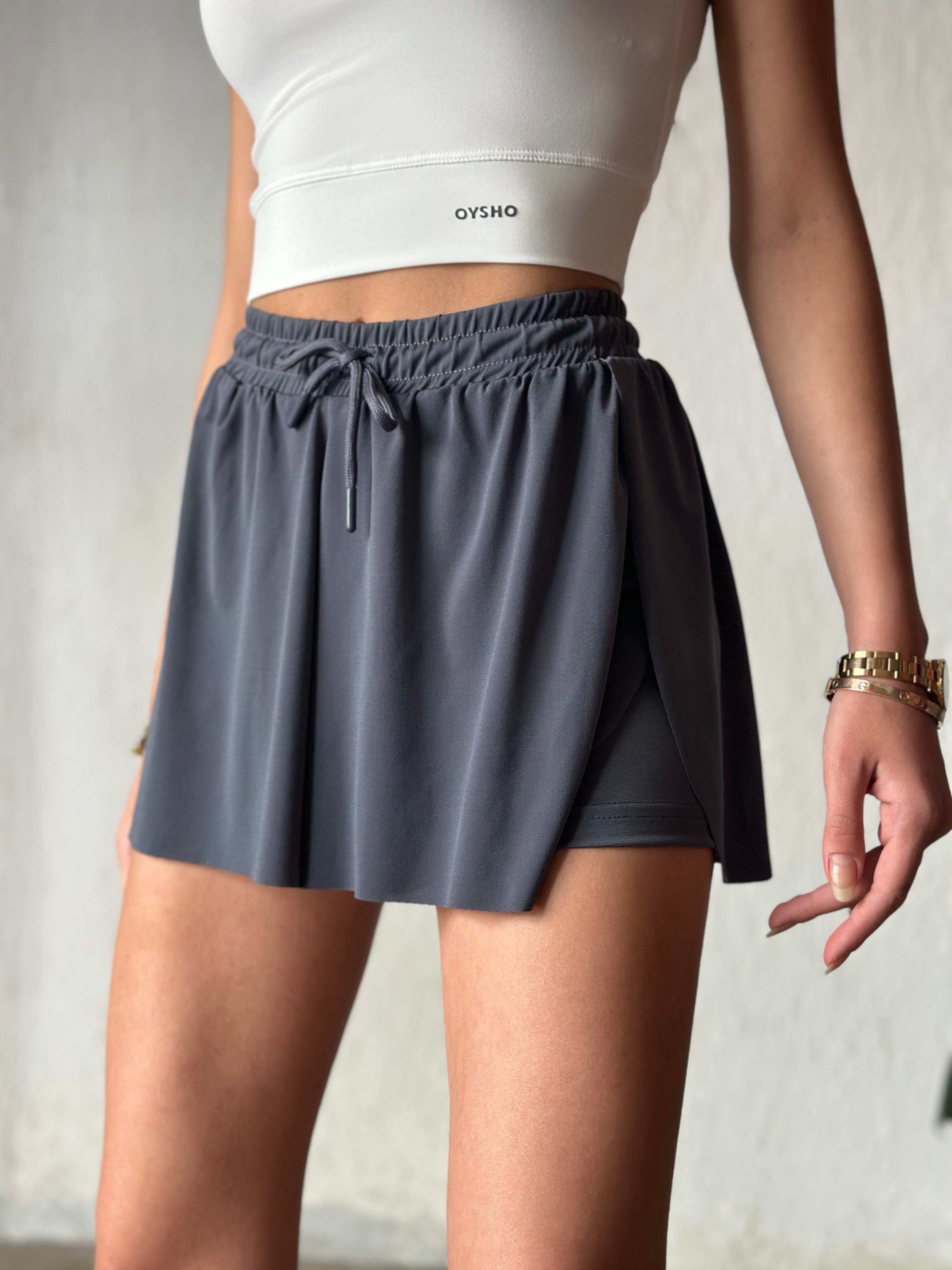 Taytlı Tenis Şortu - Füme - Dominatrend