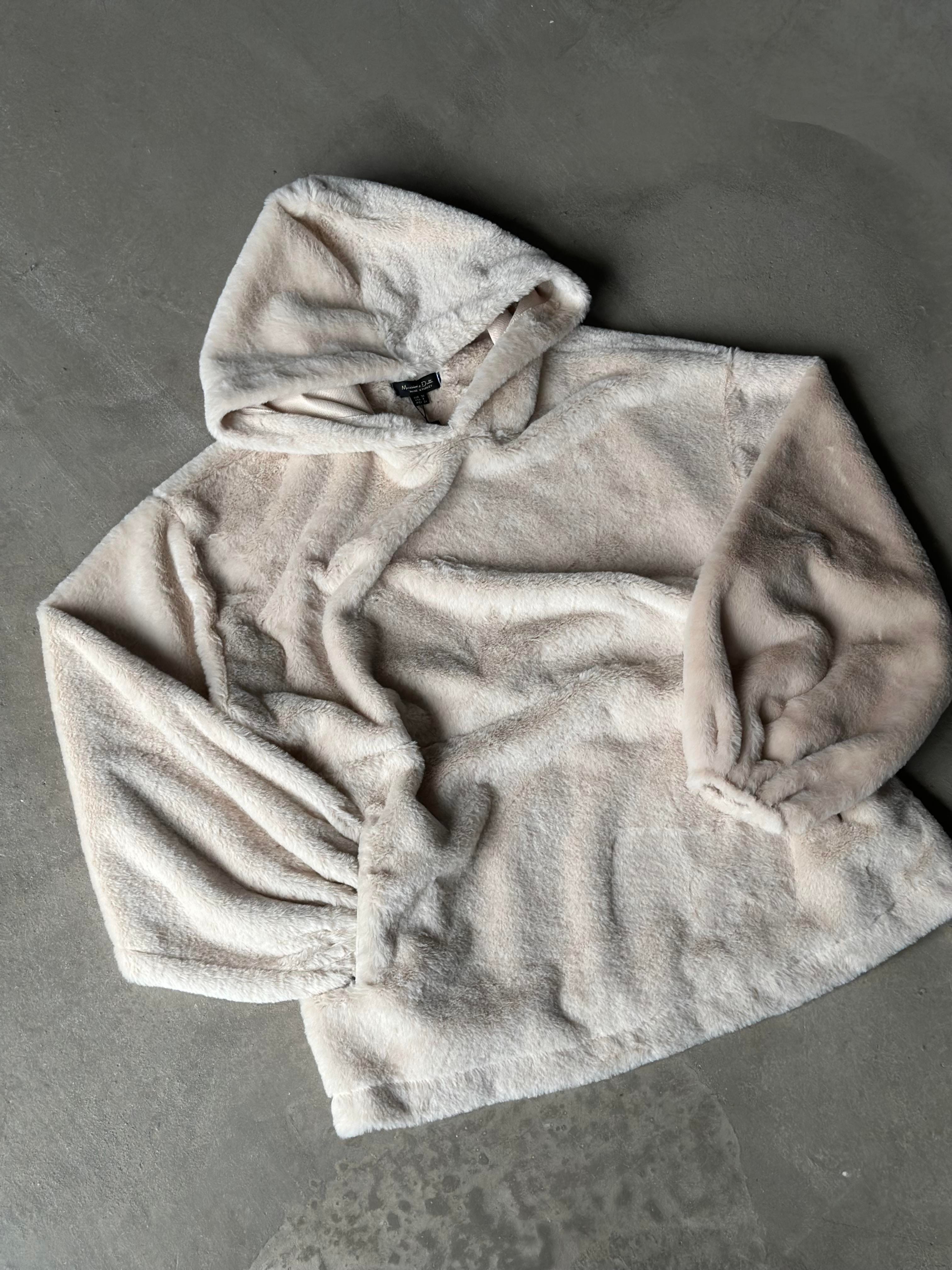 Teddy Peluş oversize Sweatshirt - Ekru - Dominatrend