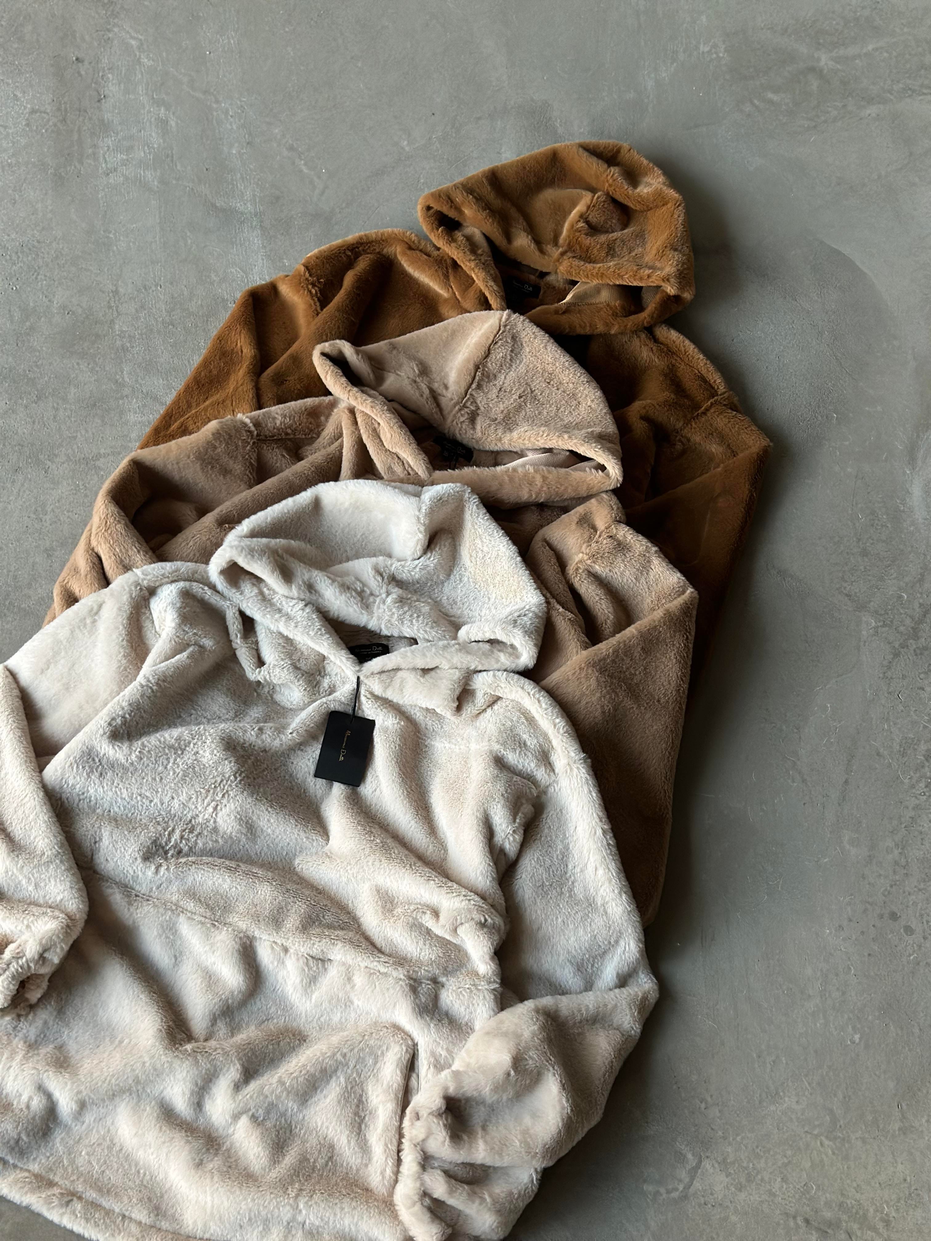 Teddy Peluş oversize Sweatshirt - Ekru - Dominatrend