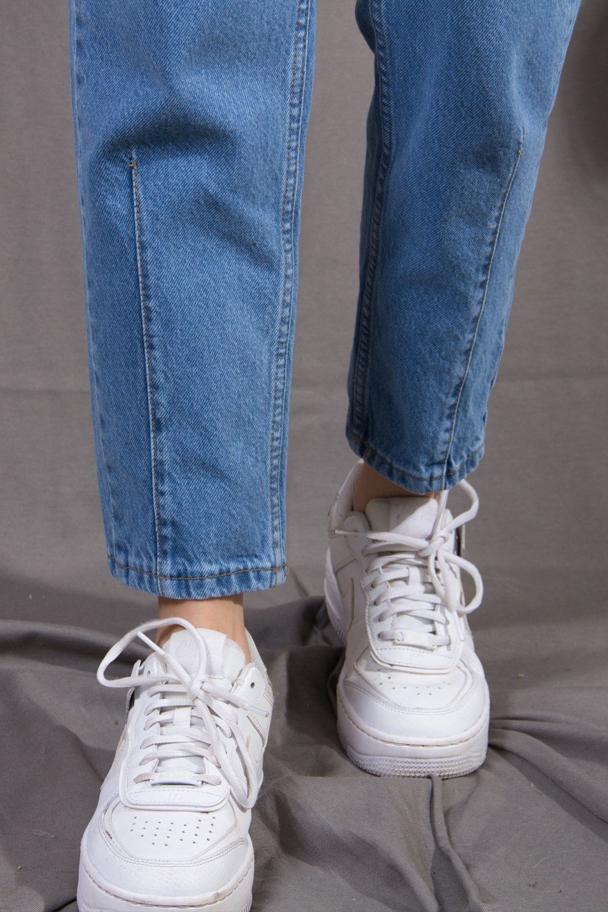 Trend Mom Jean Pantolon - Mavi - Dominatrend
