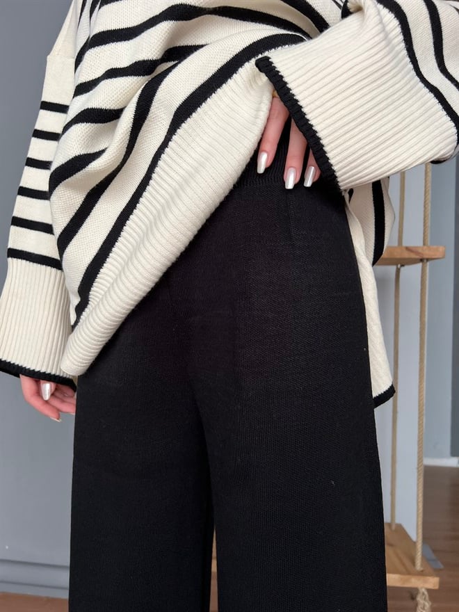 Triko Salaş Pantolon - Siyah - Dominatrend