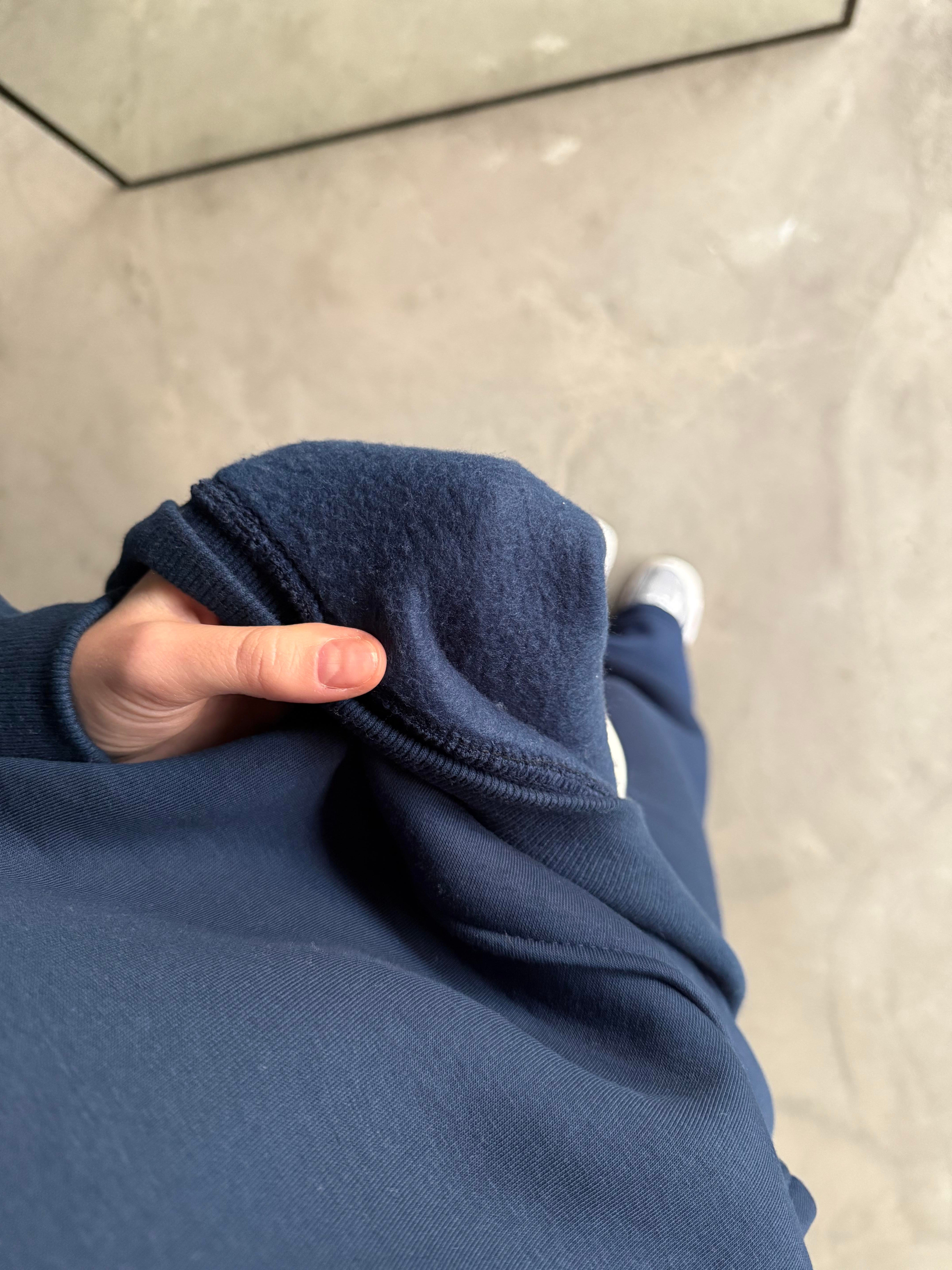 Unisex Oversize Tipografik Eşofman Takımı - İndigo - Dominatrend