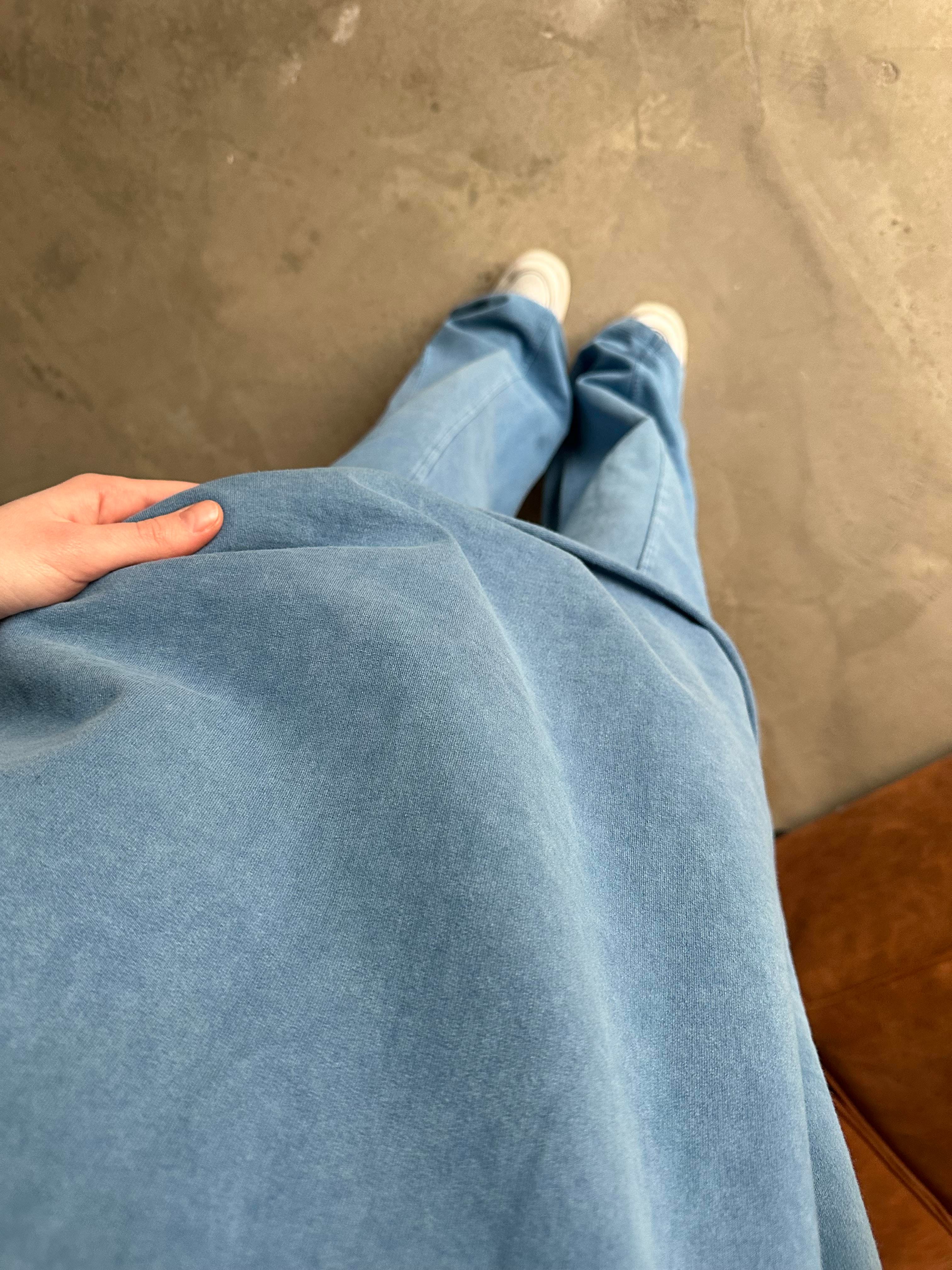 Unisex Yıkamalı Oversize Kısa Kollu Takım - Mavi - Dominatrend