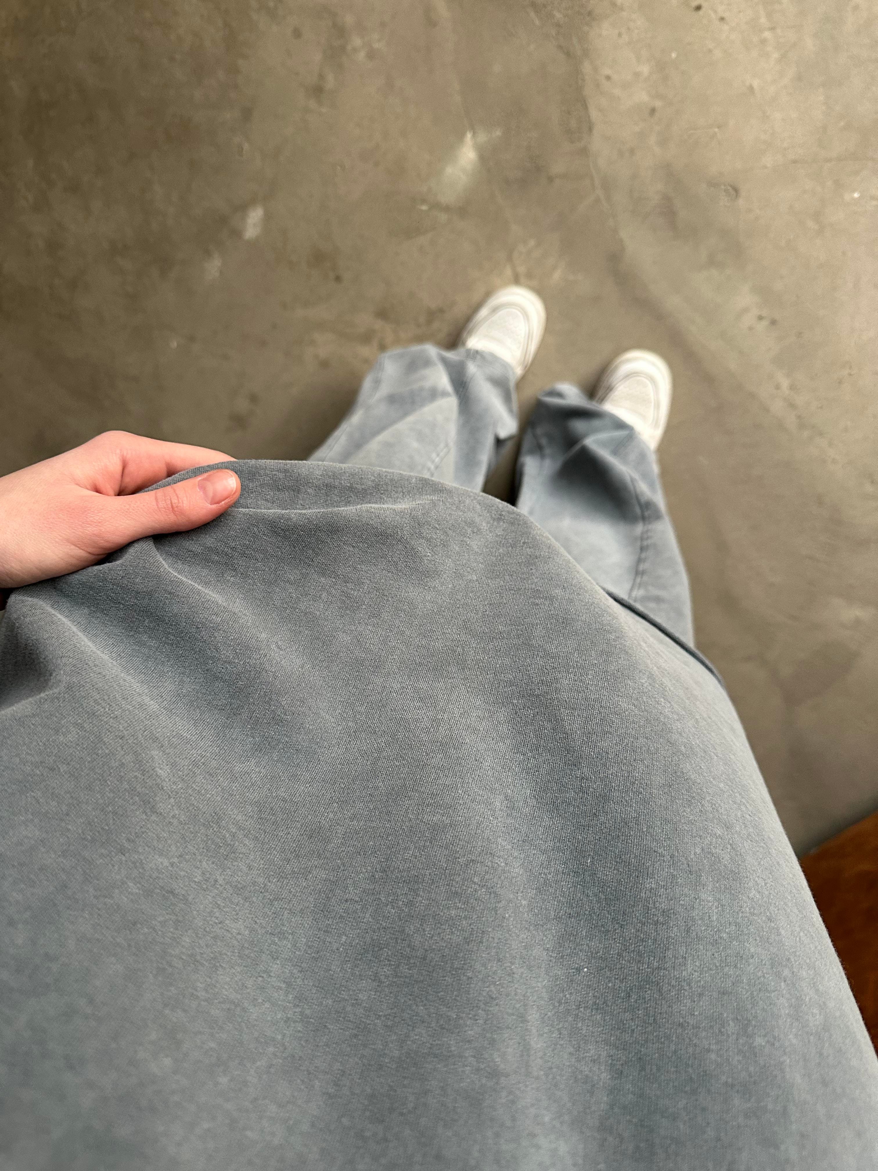 Unisex Yıkamalı Oversize Kısa Kollu Takım - Gri - Dominatrend