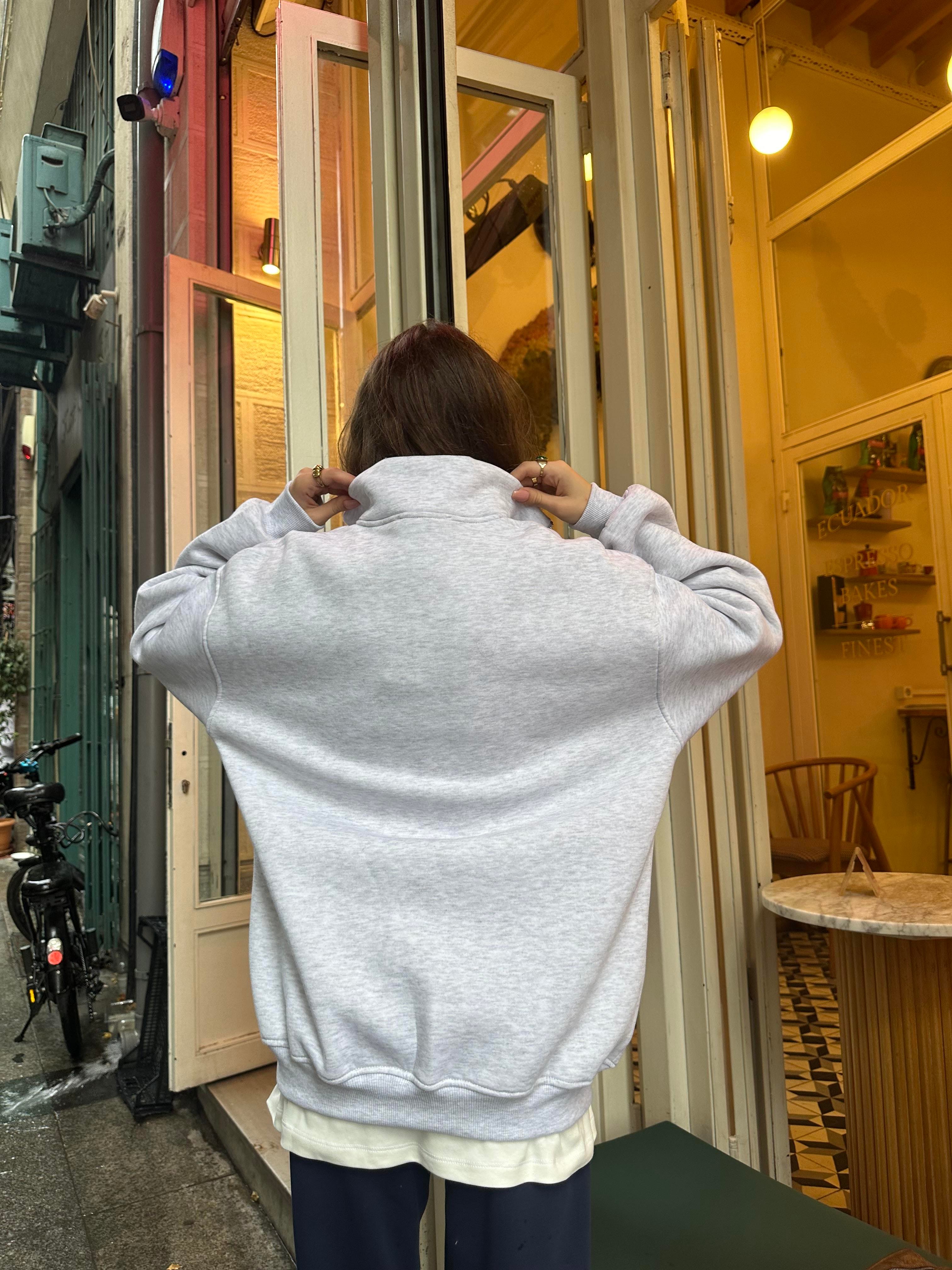 USA Oversize Sweatshirt - Gri - Dominatrend