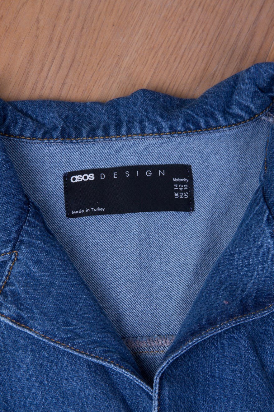 Uzun Kollu Asos Kot Tulum - Mavi - Dominatrend