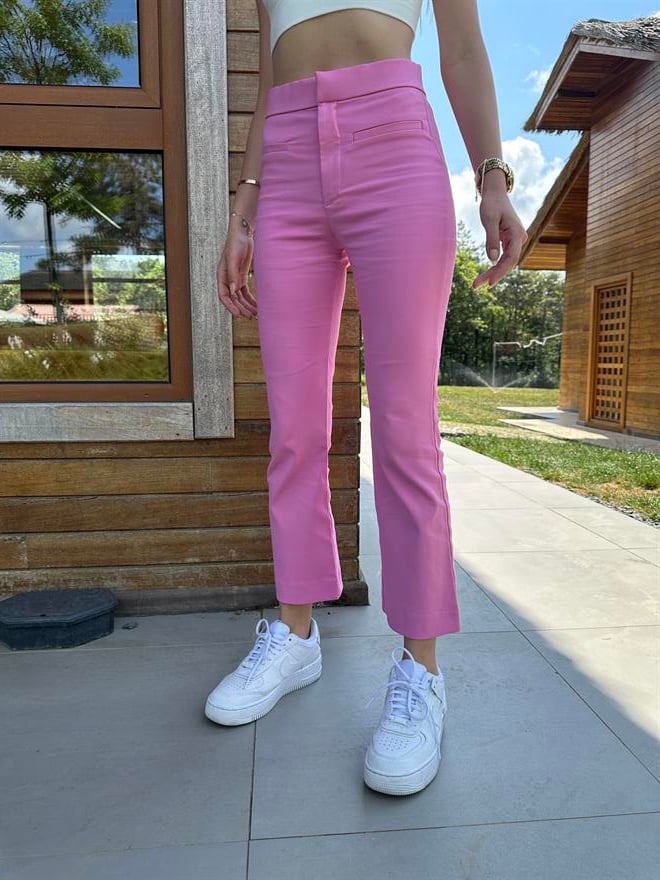 Yarım İspanyol Pantolon - Pembe - Dominatrend