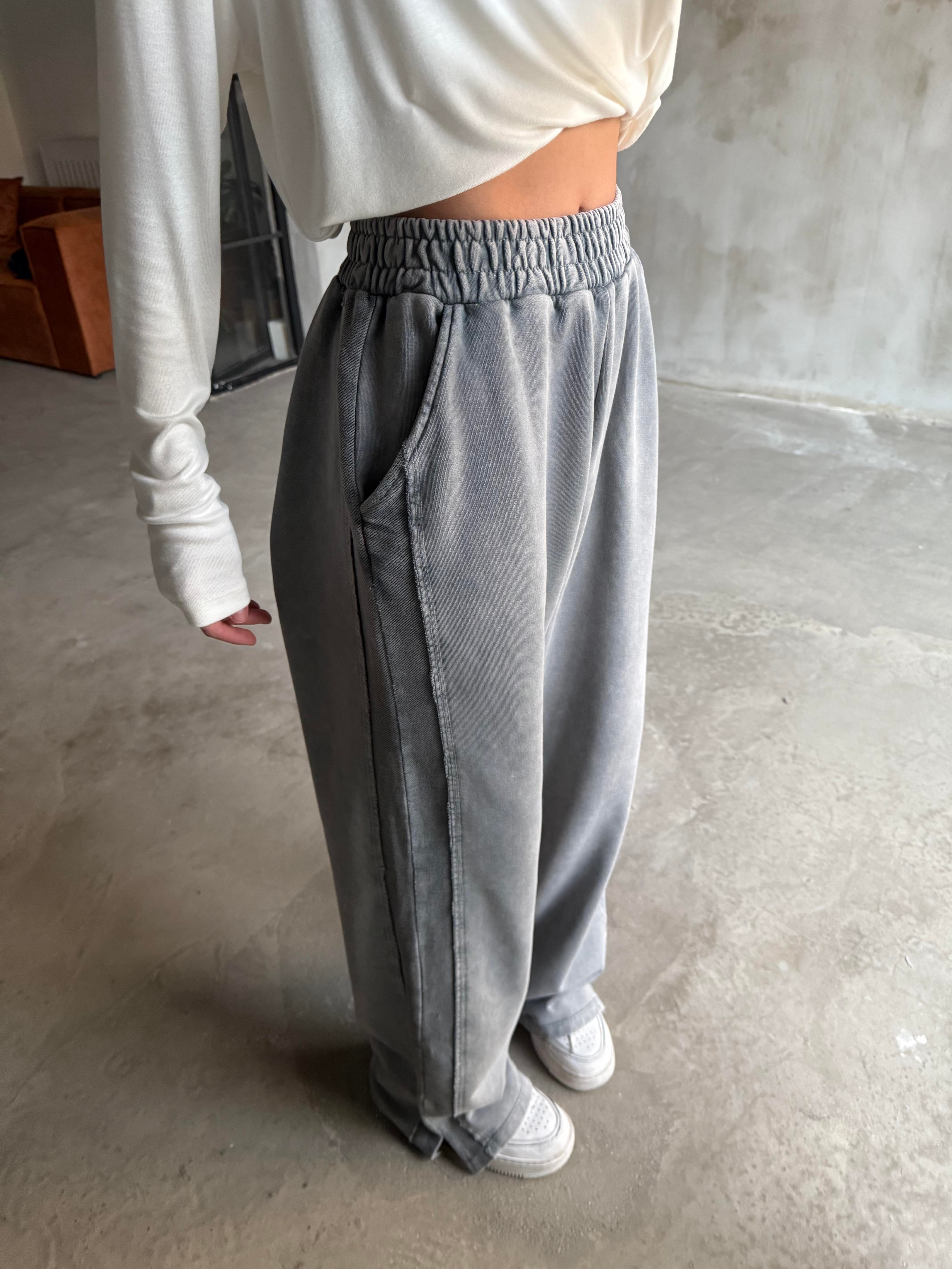 Yıkamalı Baggy Eşofman Altı - Dominatrend