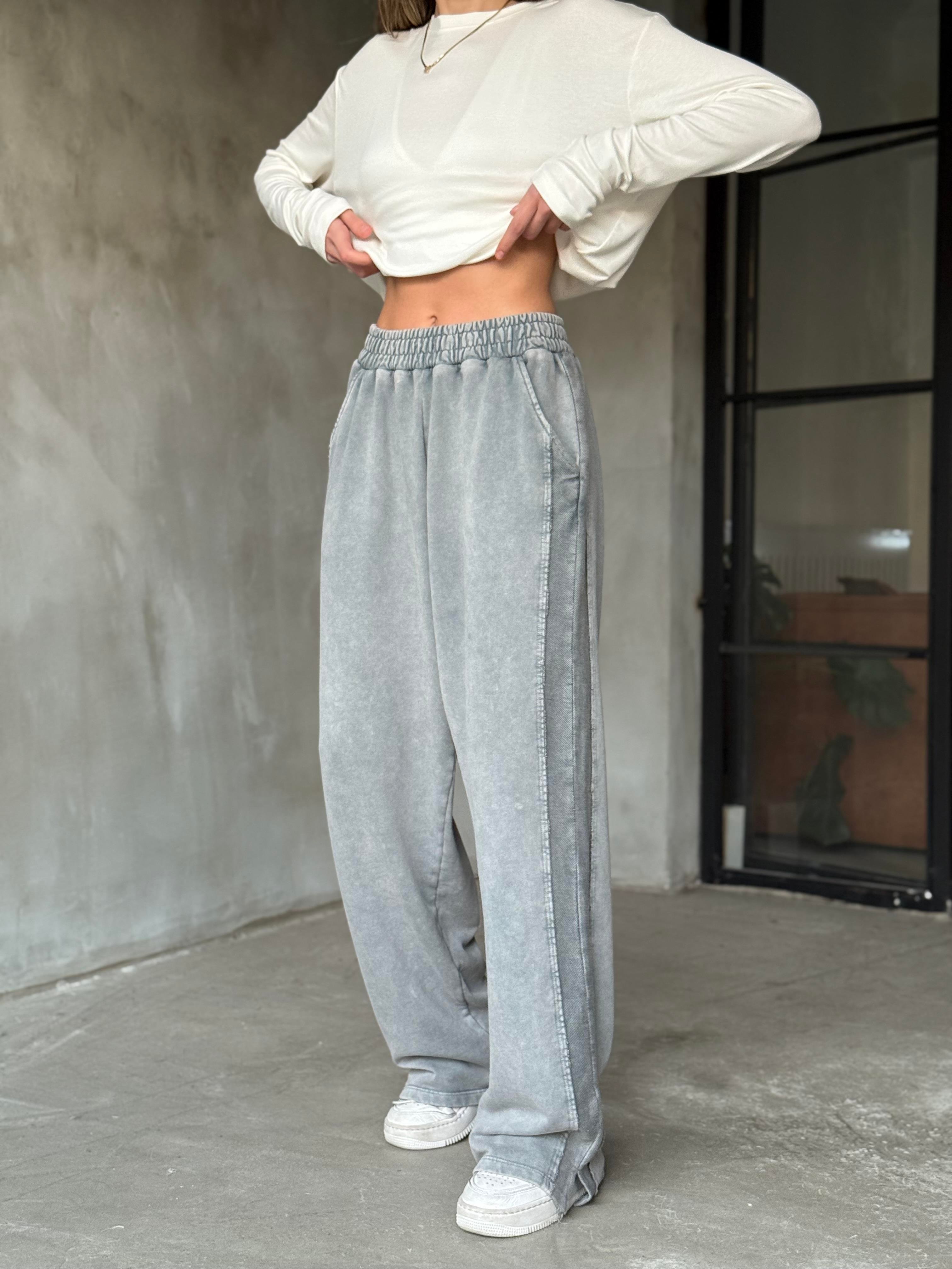 Yıkamalı Baggy Eşofman Altı - Dominatrend