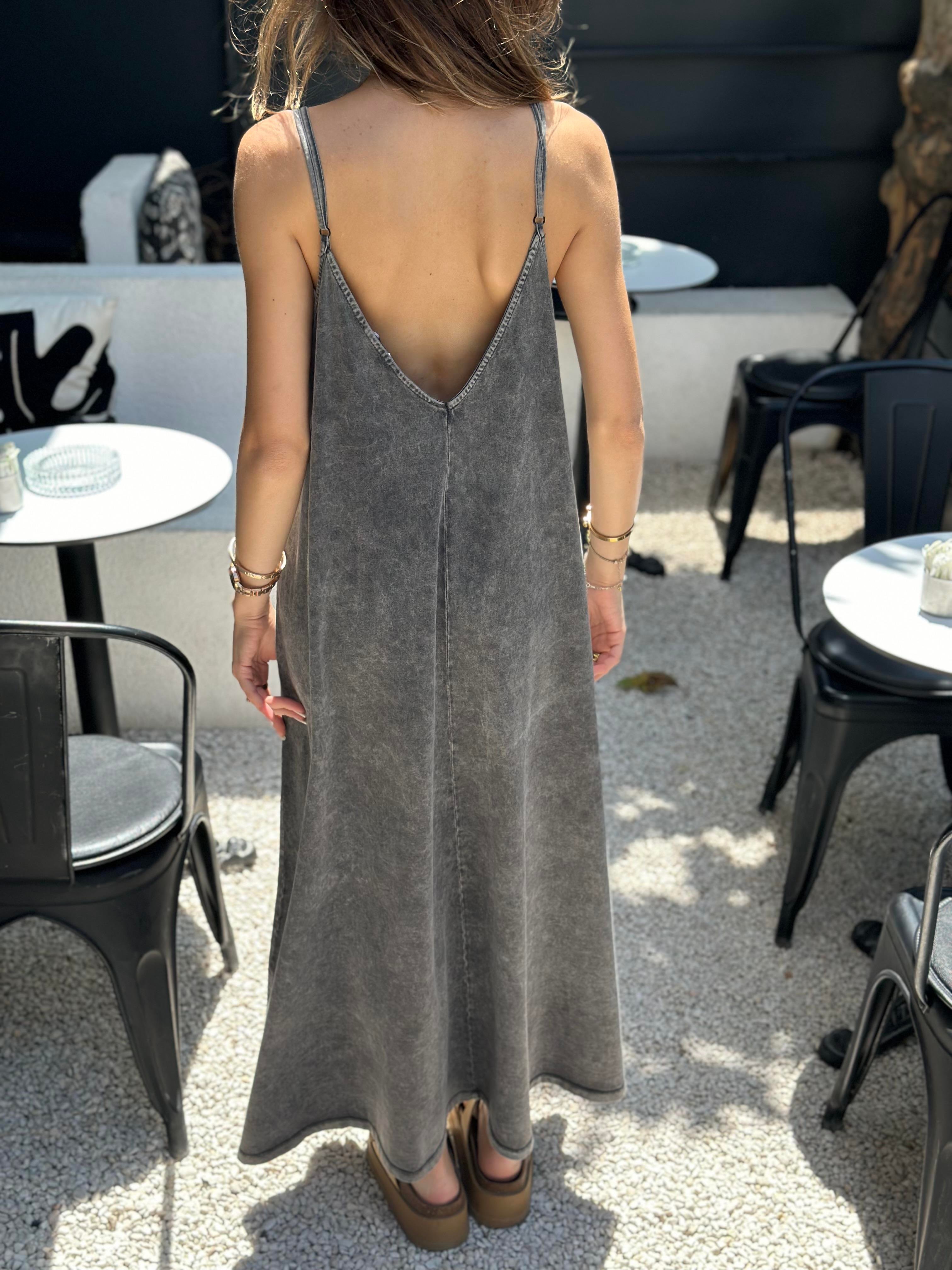 Yıkamalı Oversize Maxi Elbise  - Dominatrend