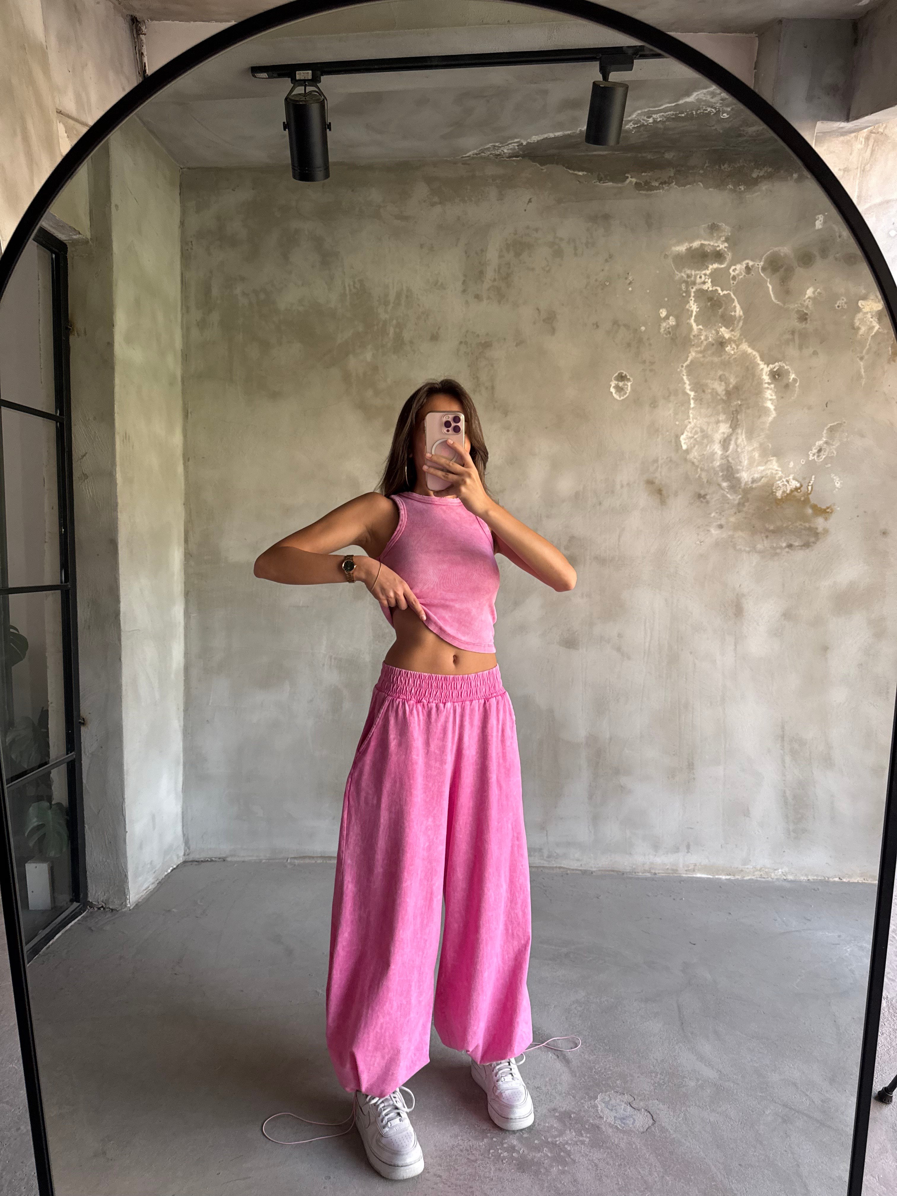 Yıkamalı Stoperli Takım - Pembe - Dominatrend