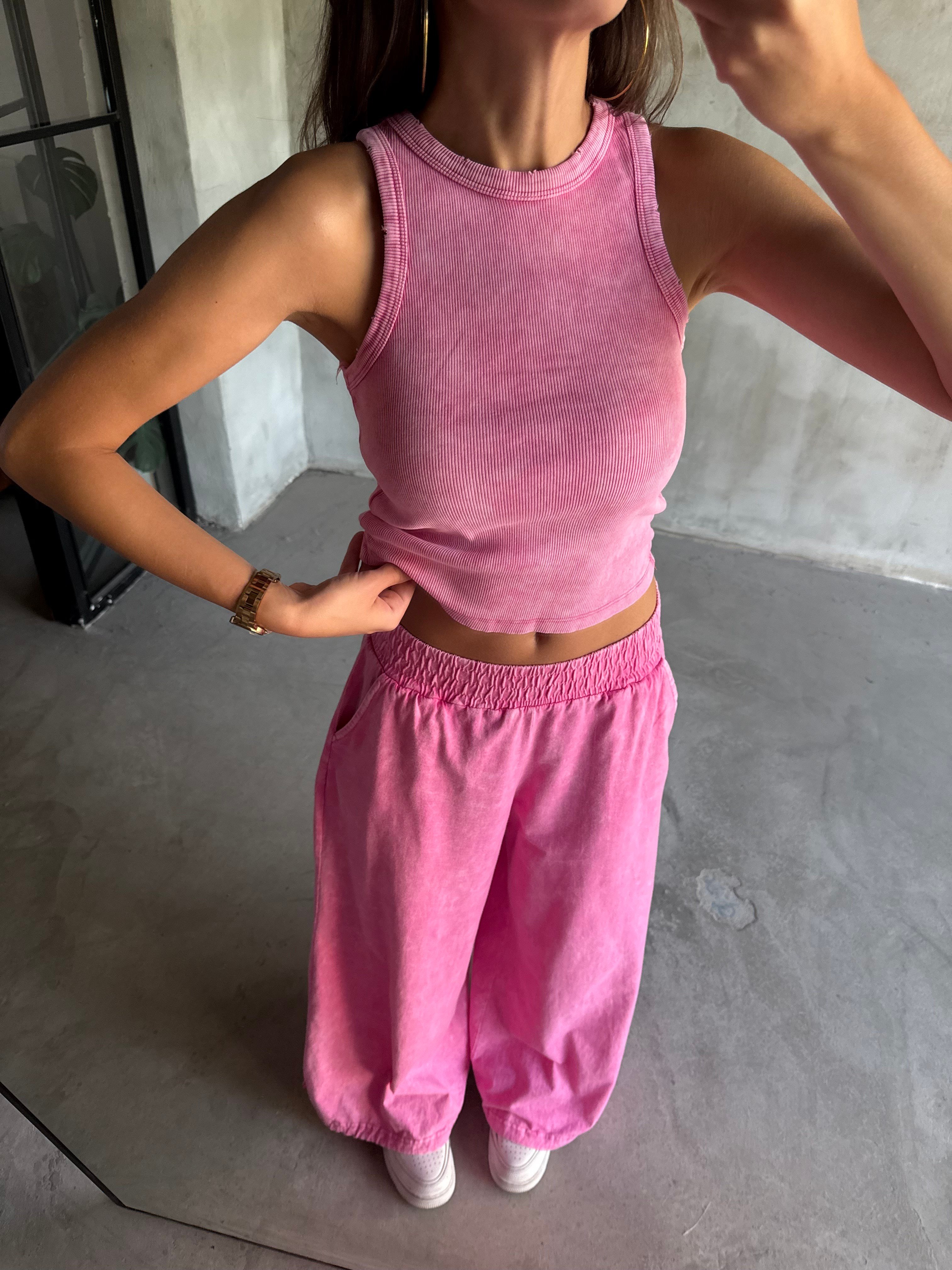 Yıkamalı Stoperli Takım - Pembe - Dominatrend