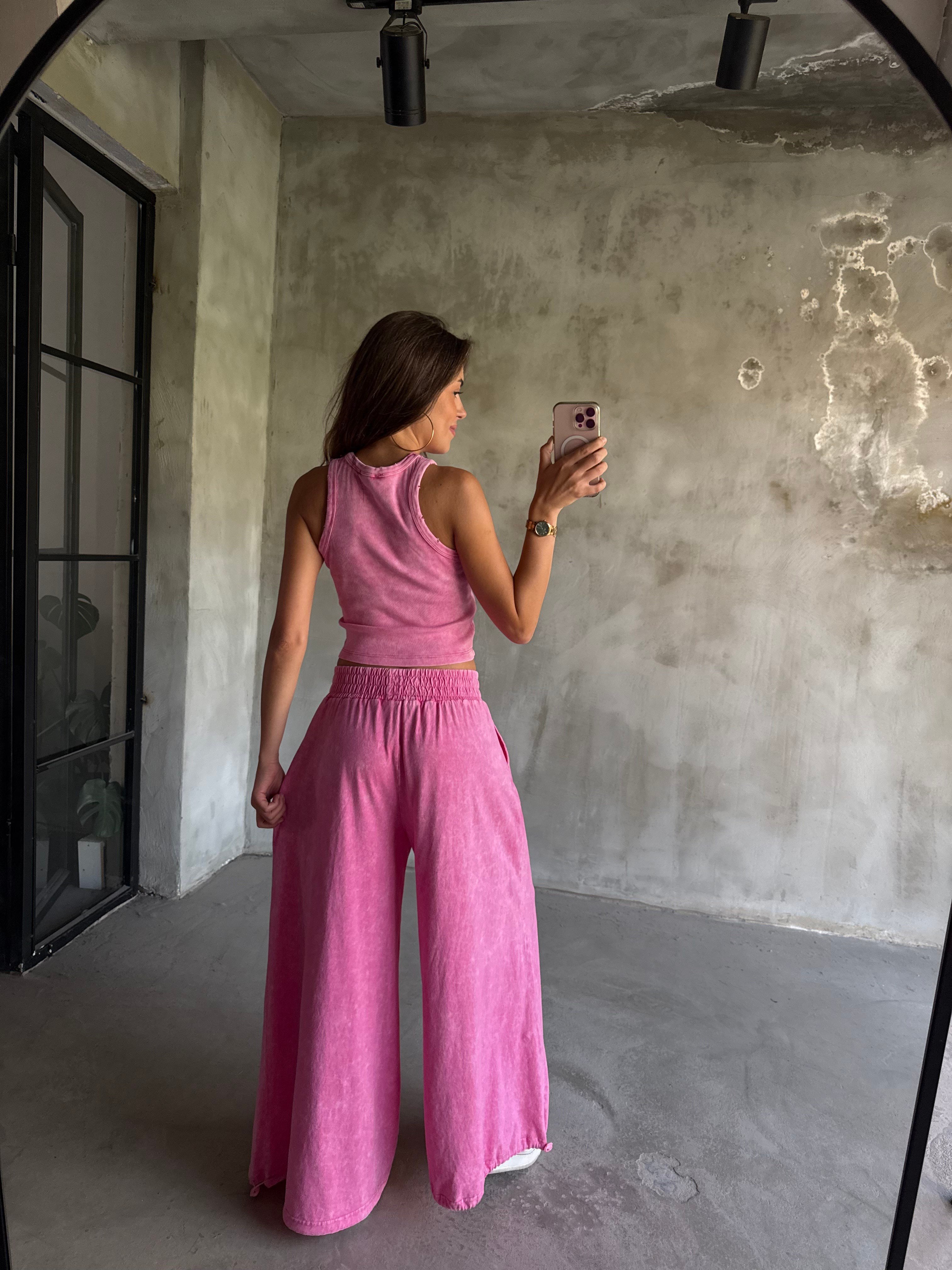 Yıkamalı Stoperli Takım - Pembe - Dominatrend