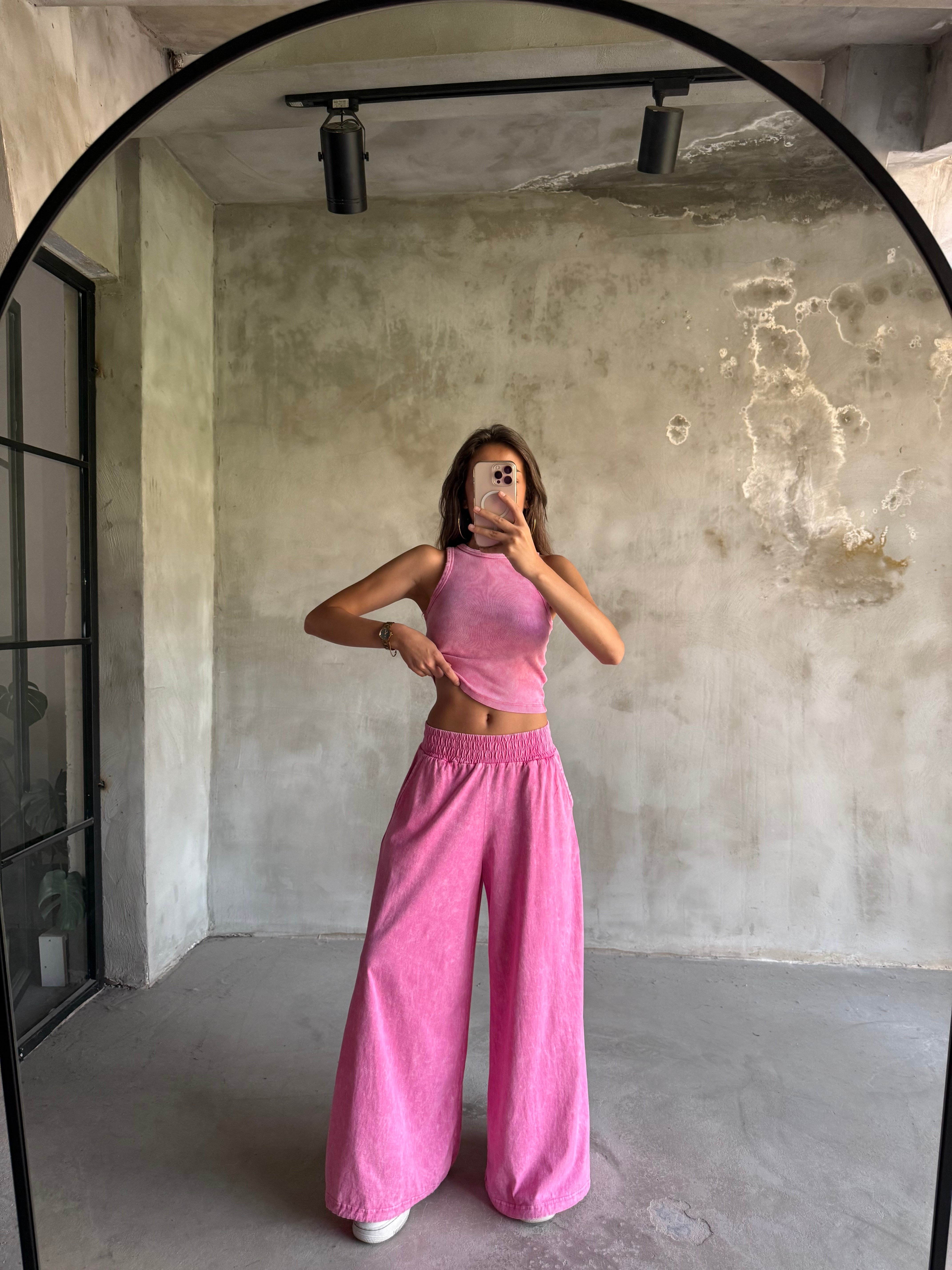 Yıkamalı Stoperli Takım - Pembe - Dominatrend