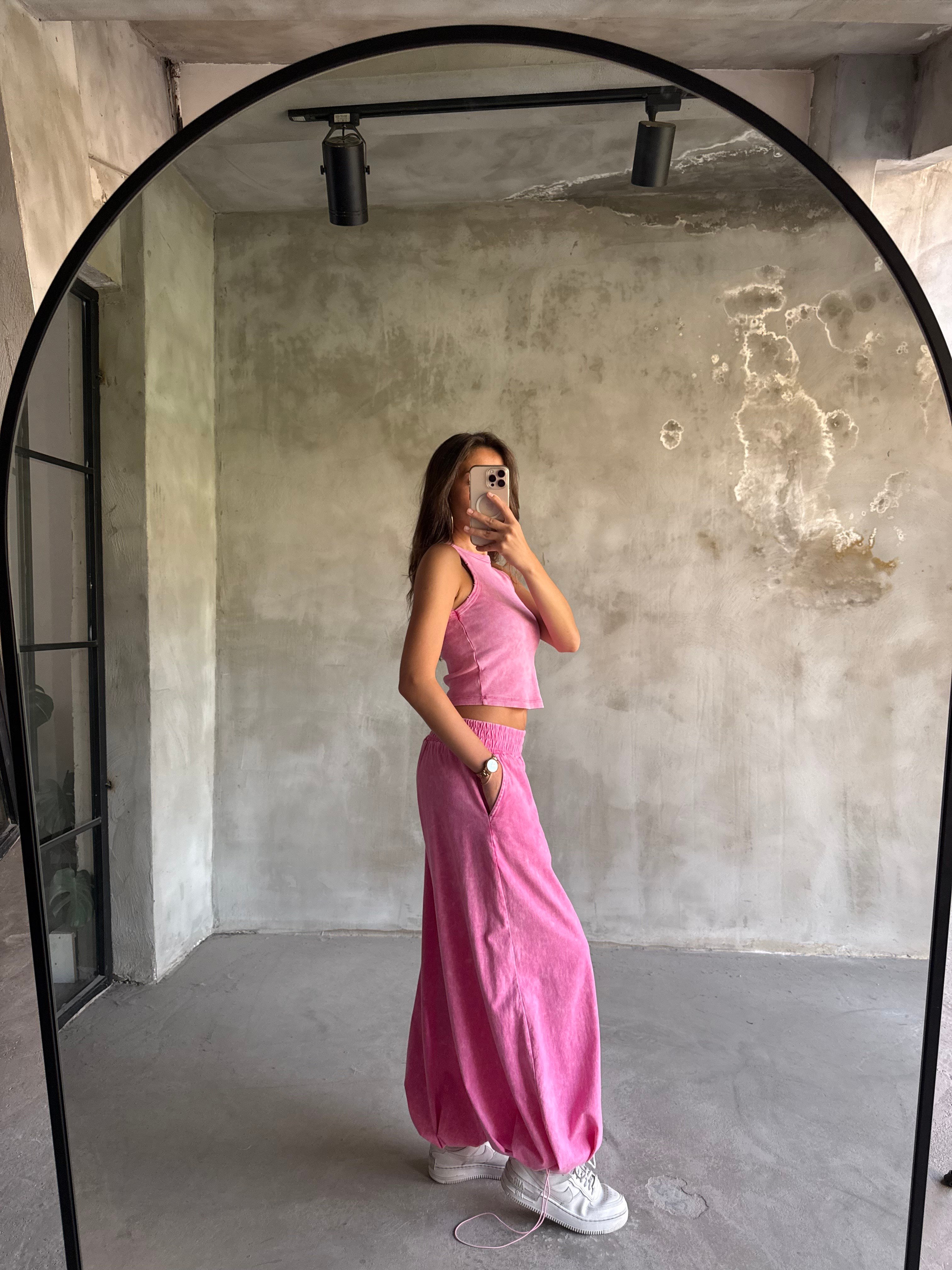 Yıkamalı Stoperli Takım - Pembe - Dominatrend