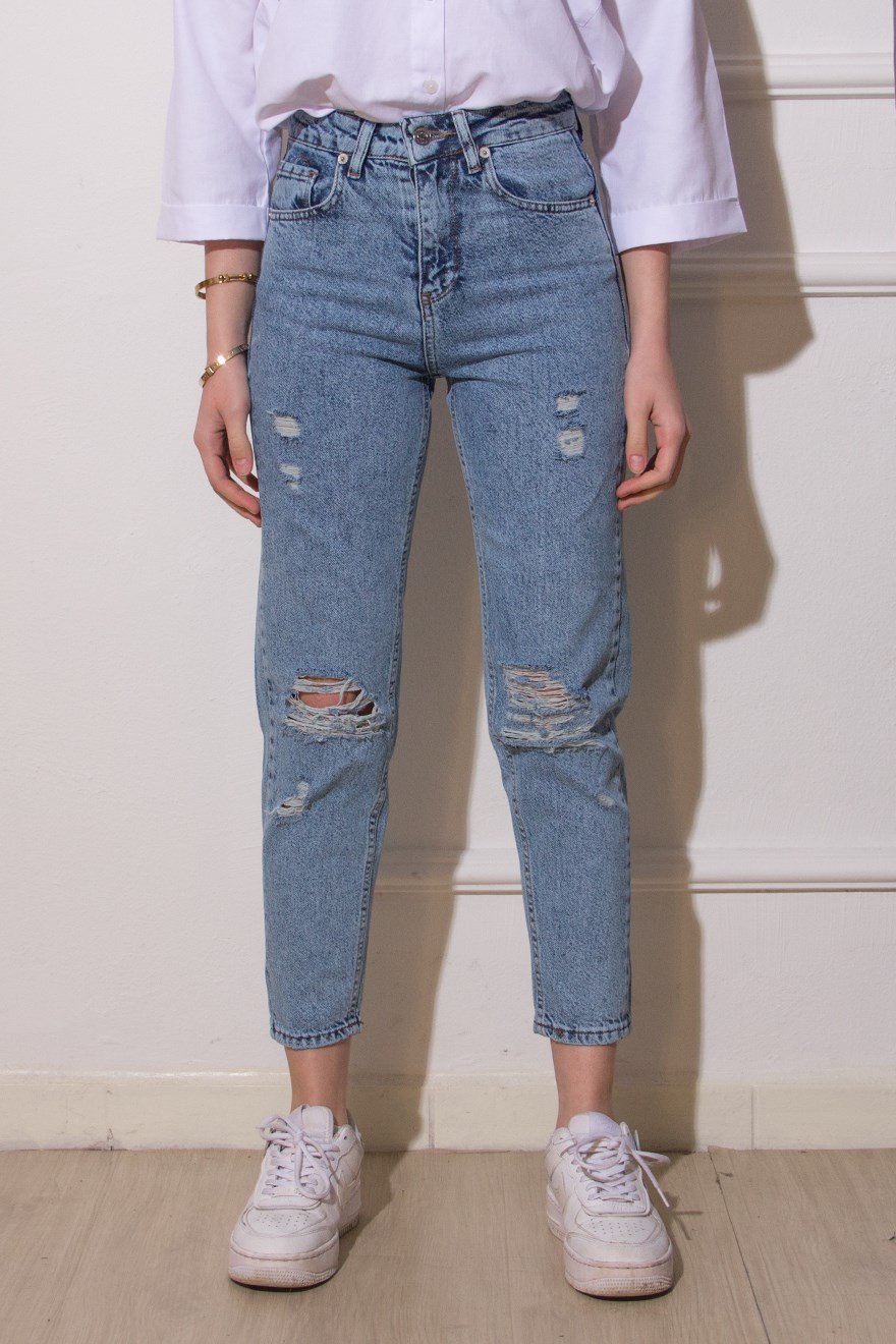 Yırtık Mom Jean - Dominatrend
