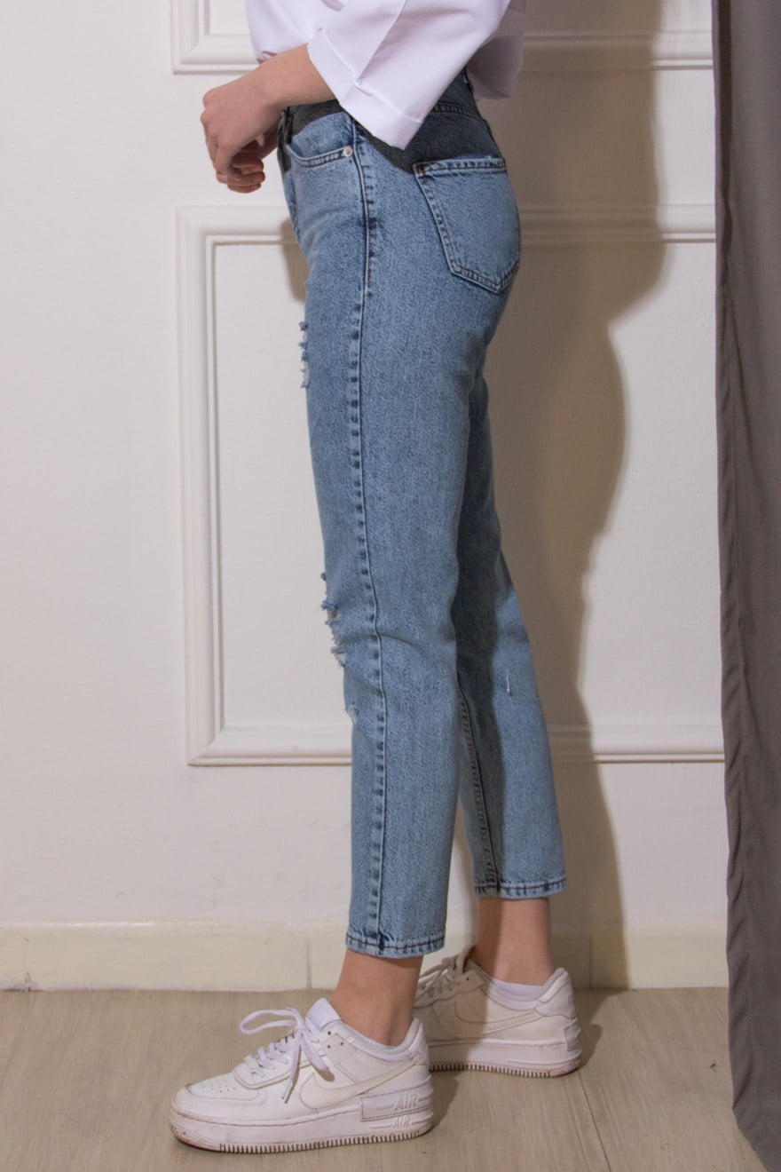 Yırtık Mom Jean - Dominatrend