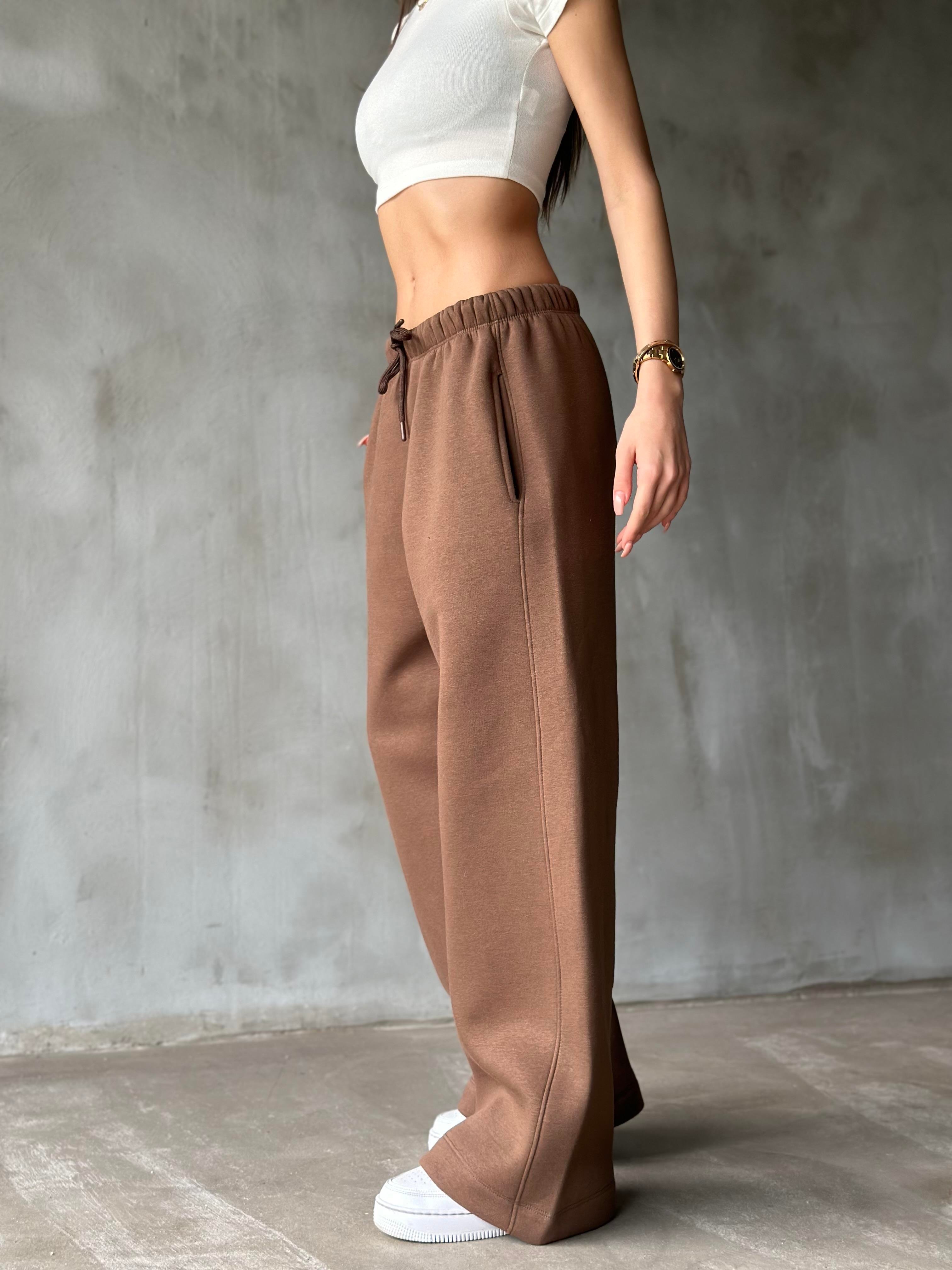 ZR Straight Fit Eşofman Altı - Kahverengi - Dominatrend