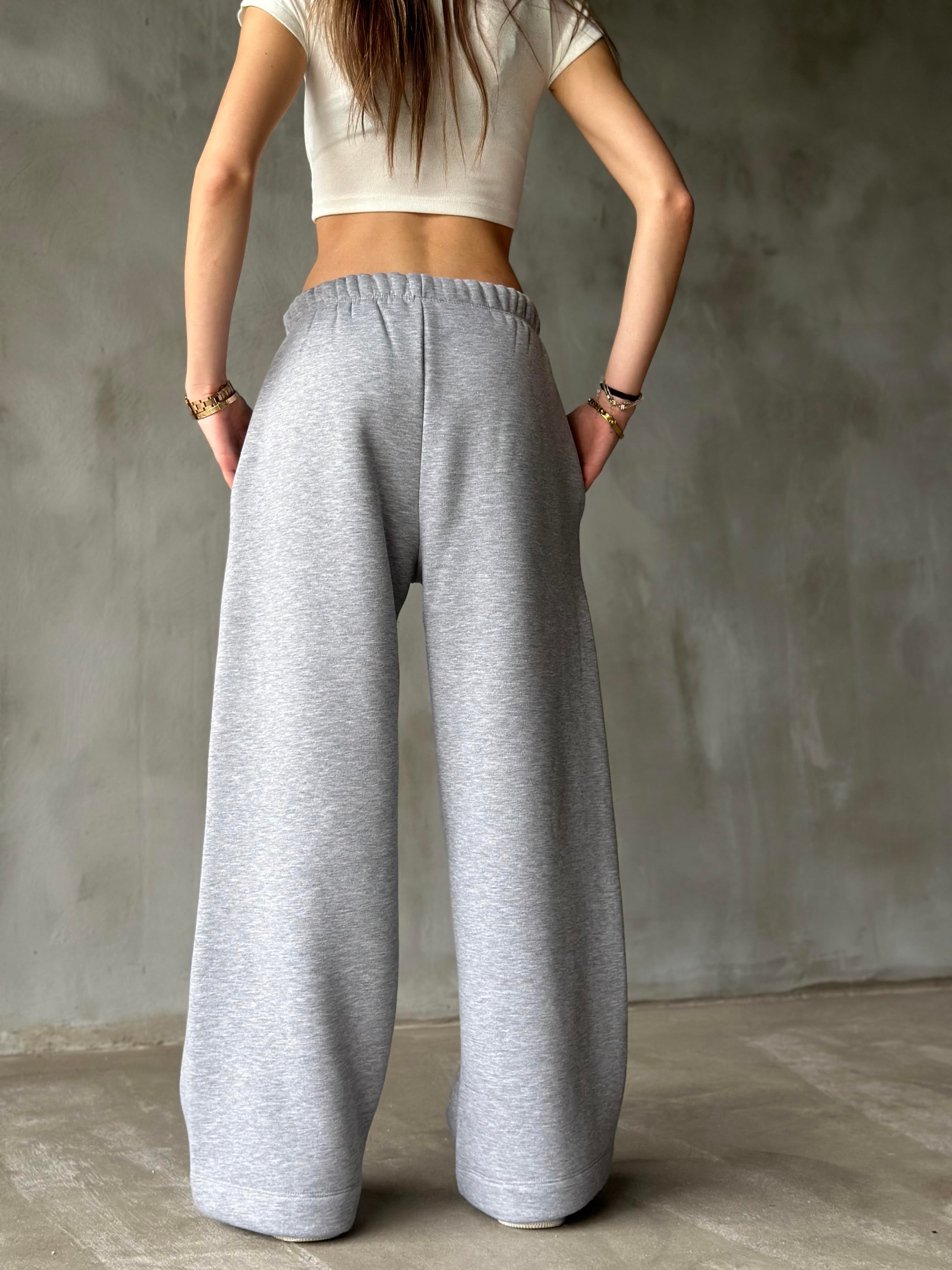 ZR Straight Fit Eşofman Altı - Melanj Gri - Dominatrend