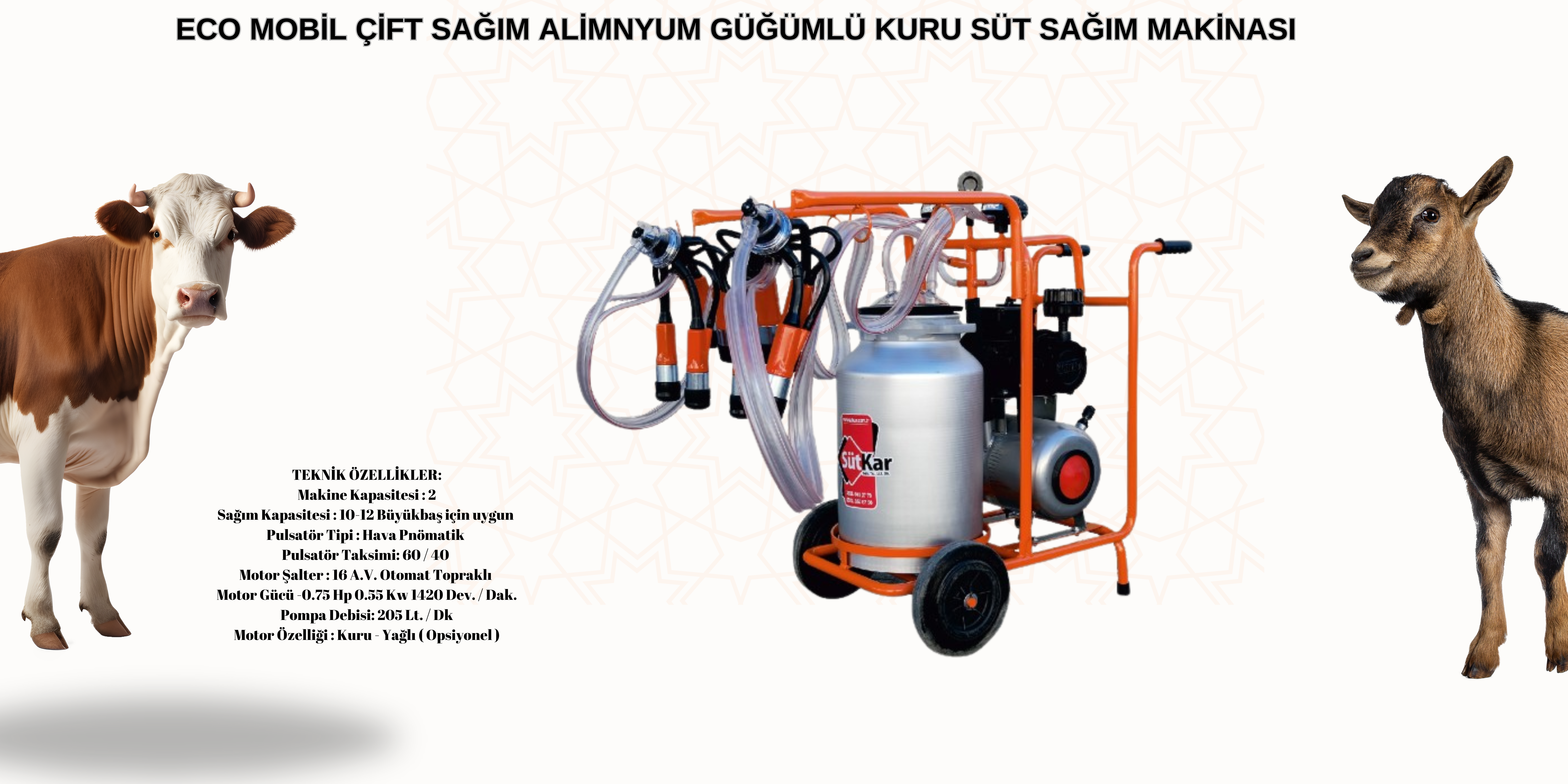 ECO MOBİL ÇİFT SAĞIM ALİMNYUM GÜĞÜMLÜ KURU SÜT SAĞIM MAKİNASIECO MOBİL ÇİFT SAĞIM ALİMNYUM GÜĞÜMLÜ KURU SÜT SAĞIM MAKİNASI