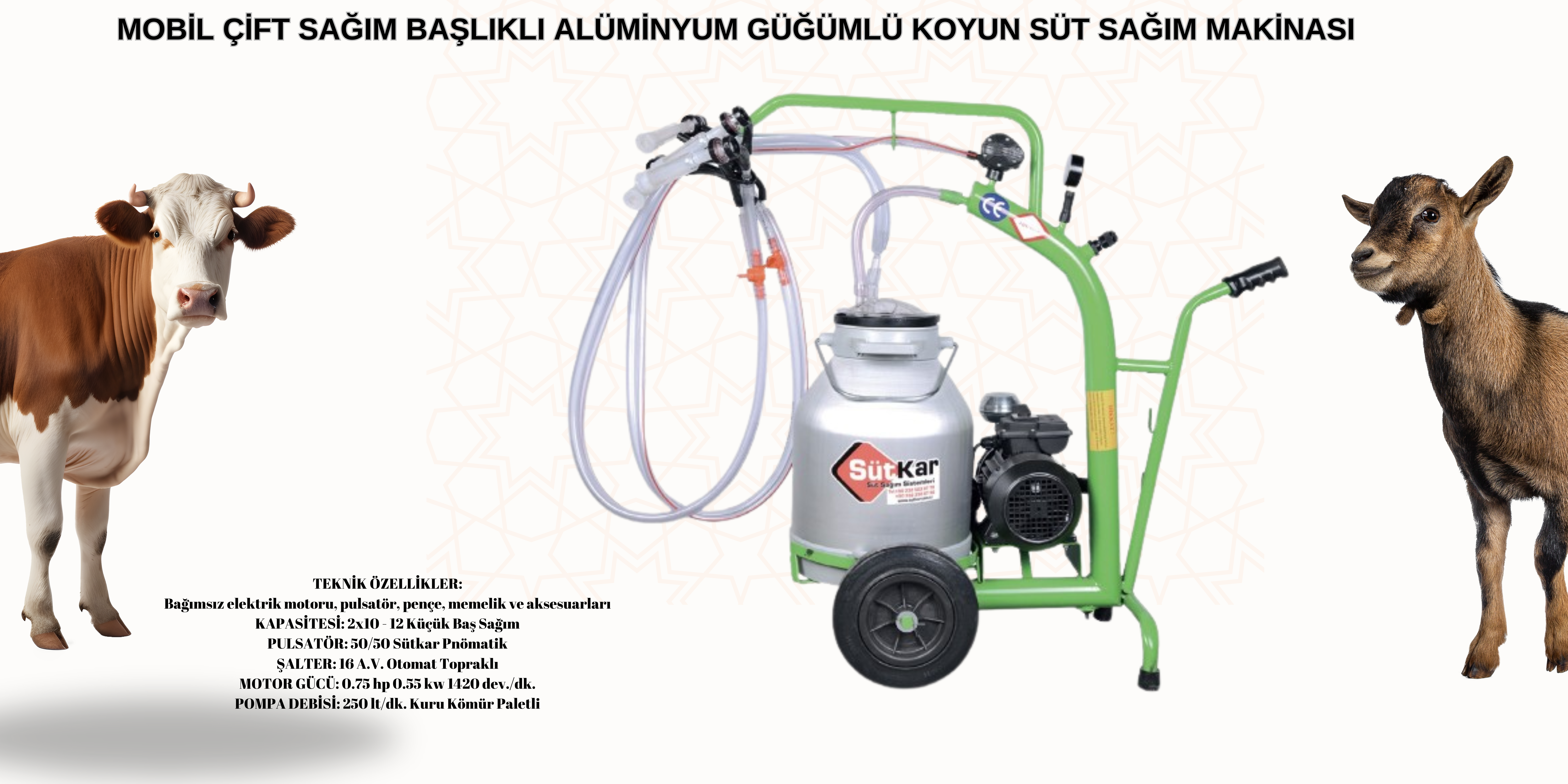 MOBİL ÇİFT SAĞIM BAŞLIKLI ALÜMİNYUM GÜĞÜMLÜ KOYUN SÜT SAĞIM MAKİNASIMOBİL ÇİFT SAĞIM BAŞLIKLI ALÜMİNYUM GÜĞÜMLÜ KOYUN SÜT SAĞIM MAKİNASI