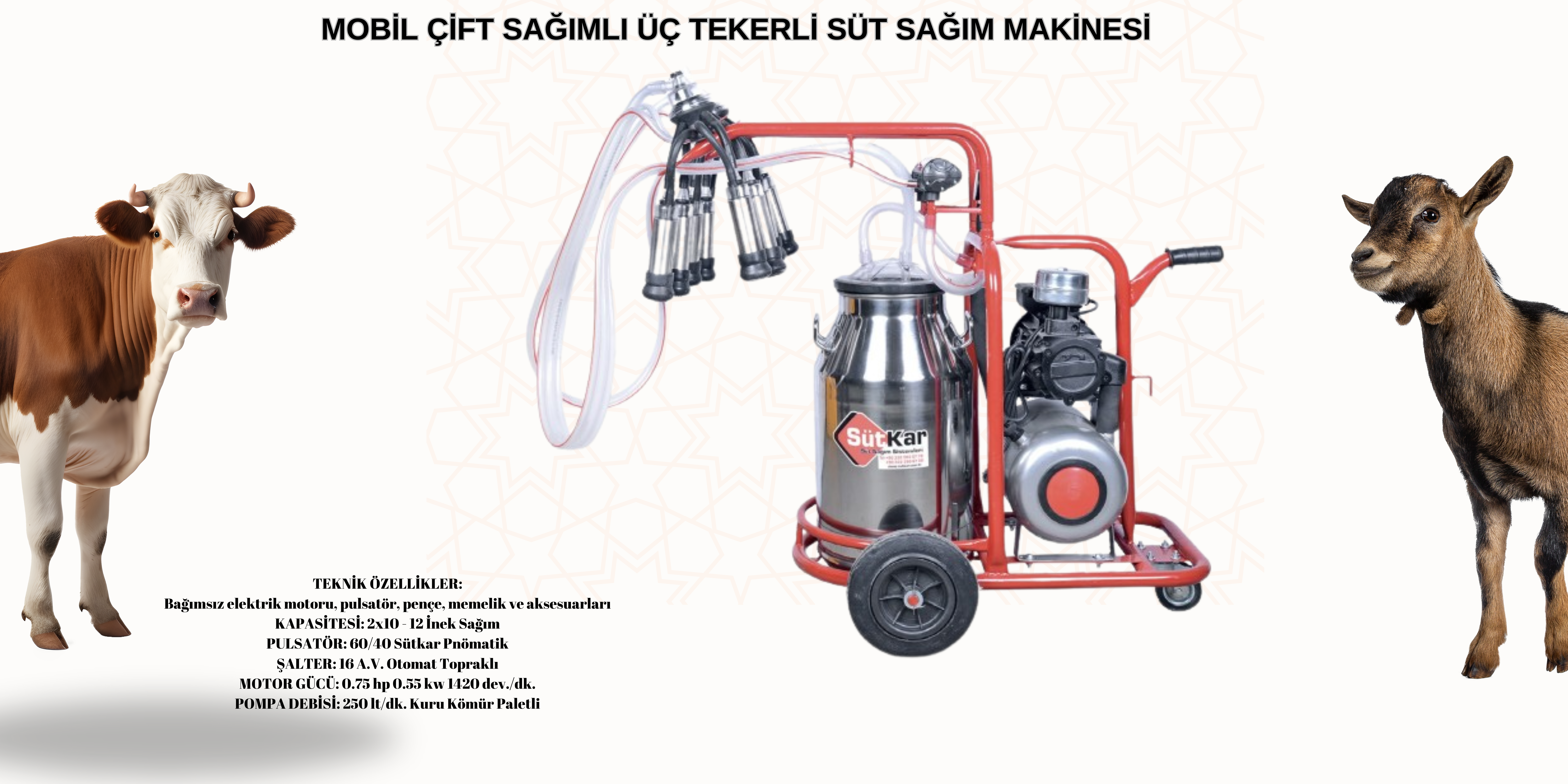 MOBİL ÇİFT SAĞIMLI ÜÇ TEKERLİ SÜT SAĞIM MAKİNESİMOBİL ÇİFT SAĞIMLI ÜÇ TEKERLİ SÜT SAĞIM MAKİNESİ