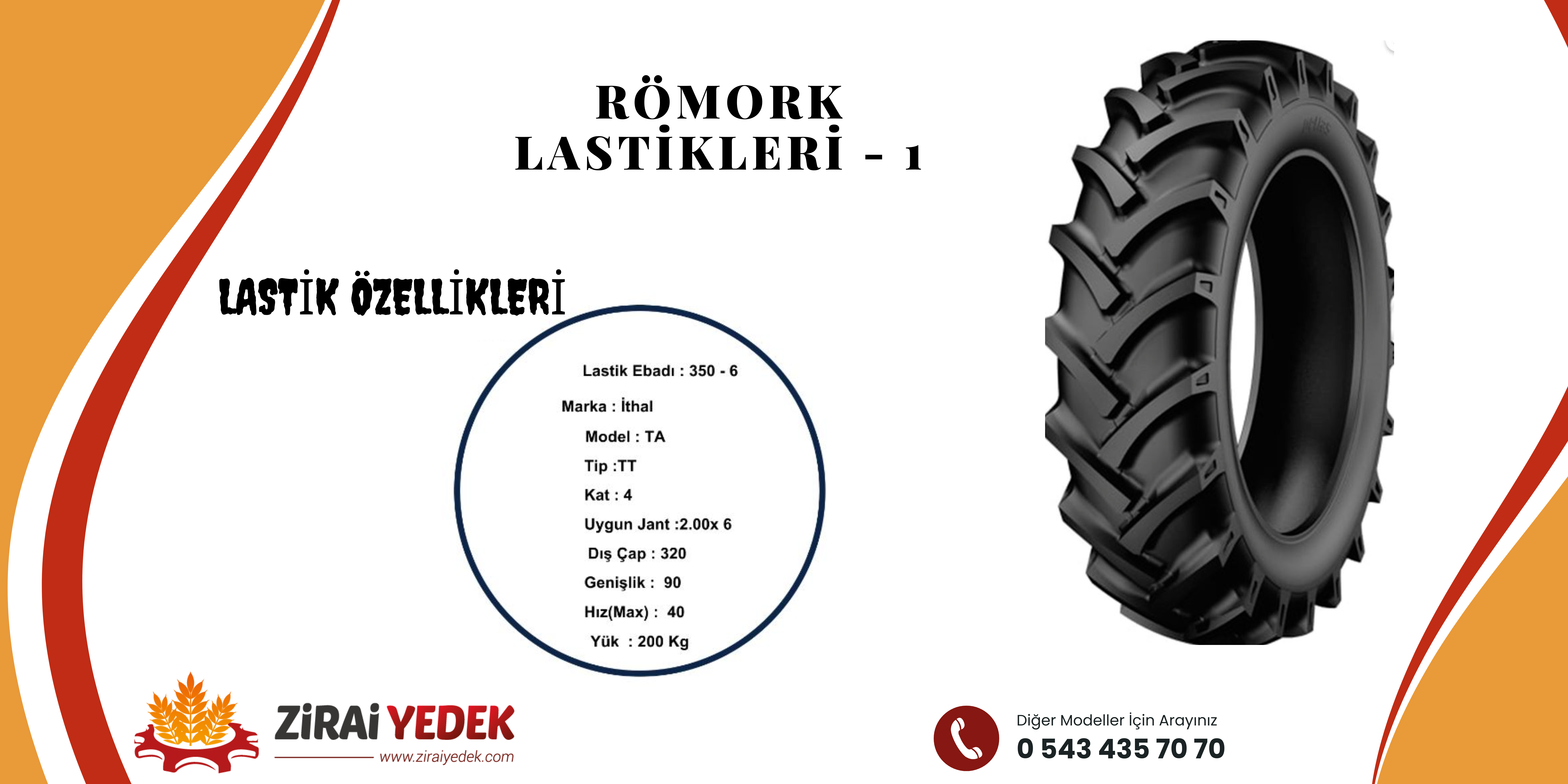 RÖMORK LASTİĞİ 3,50-6 TA 4 KAT RÖMORK LASTİĞİ 3,50-6 TA 4 KAT