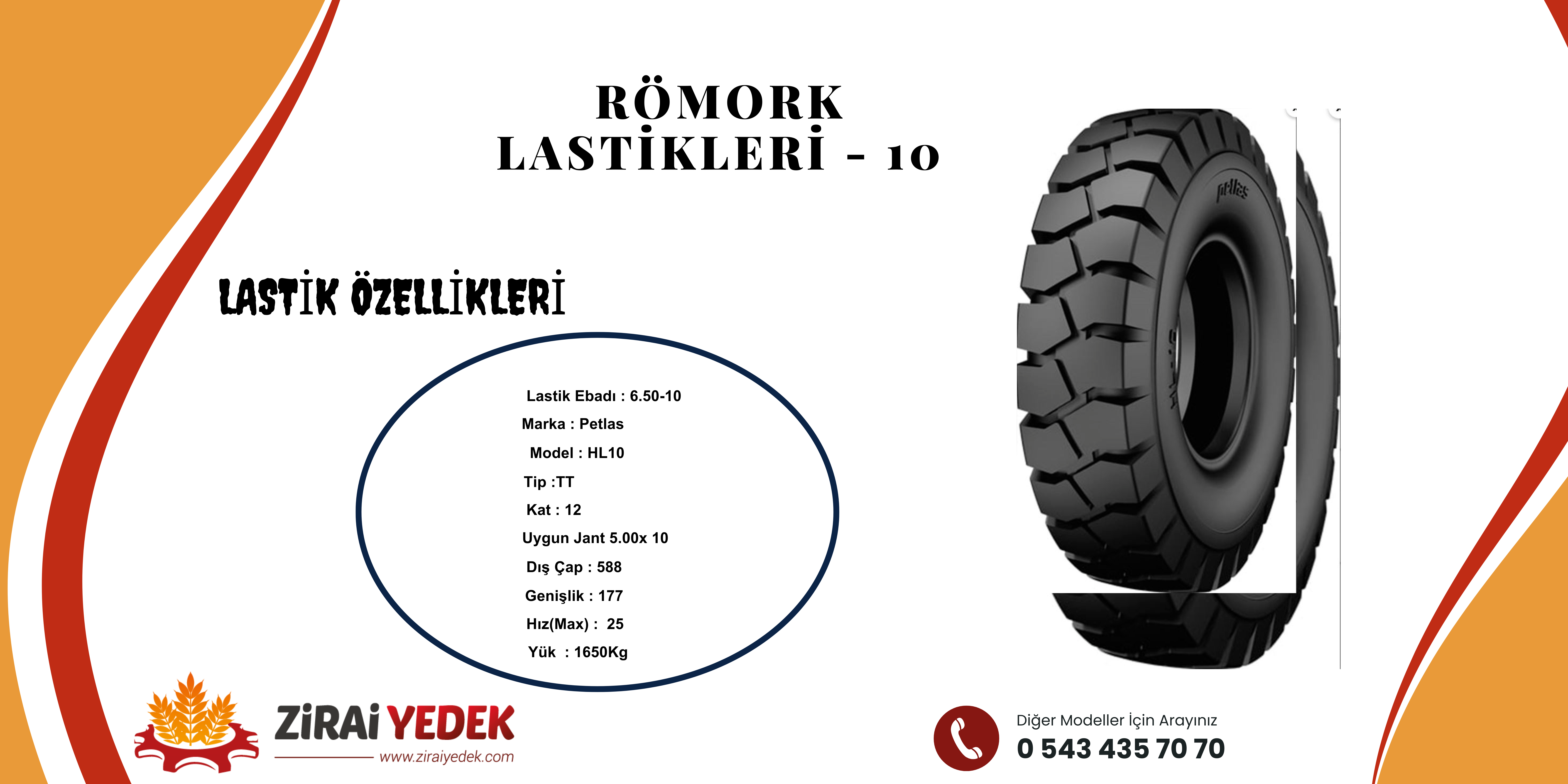 RÖMORK LASTİĞİ 6.50x10 FORKLİFT ROMORK 12 KAT PETLASRÖMORK LASTİĞİ 6.50x10 FORKLİFT ROMORK 12 KAT PETLAS