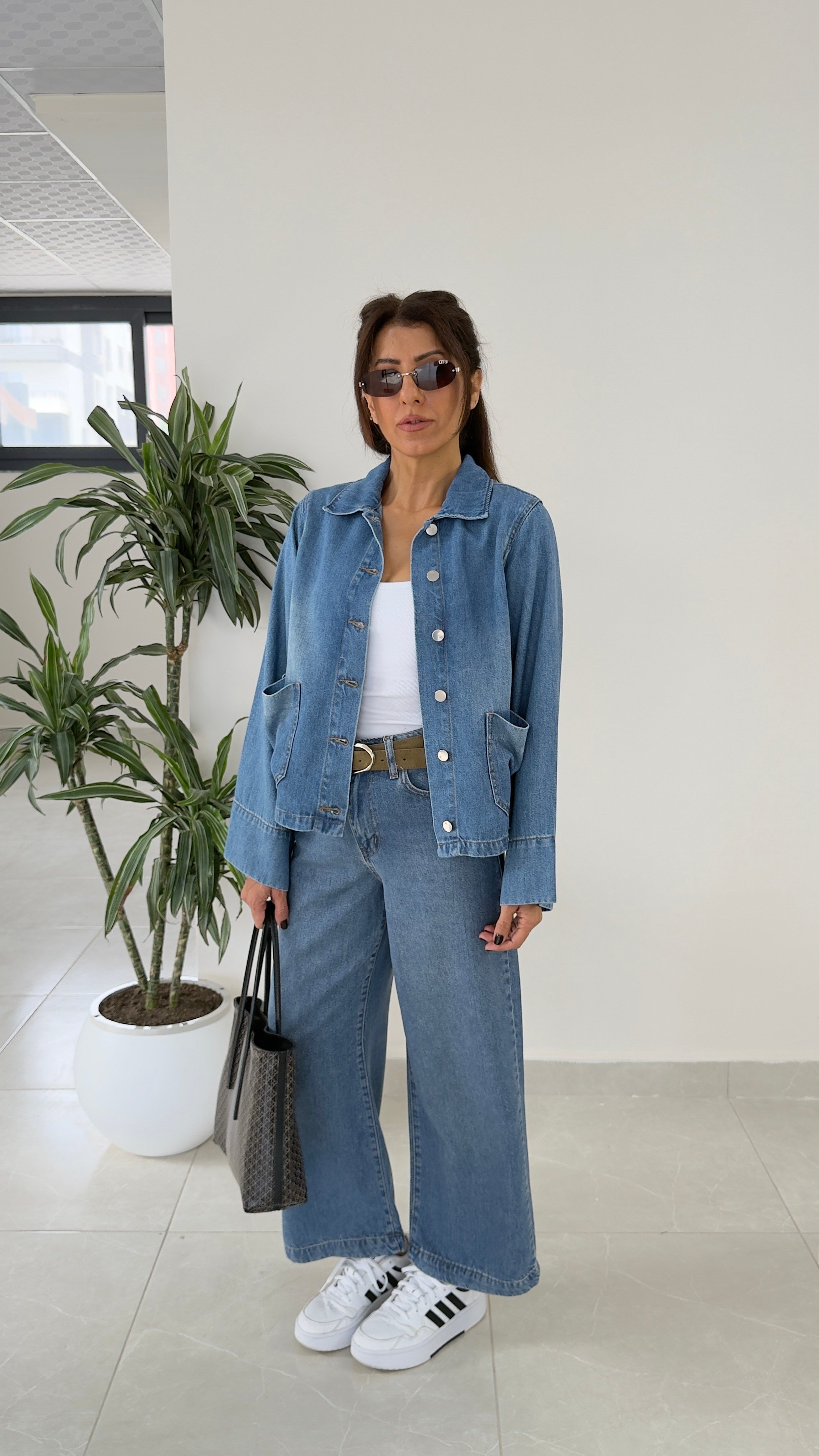  Kısa Denim Ceket Mavi 