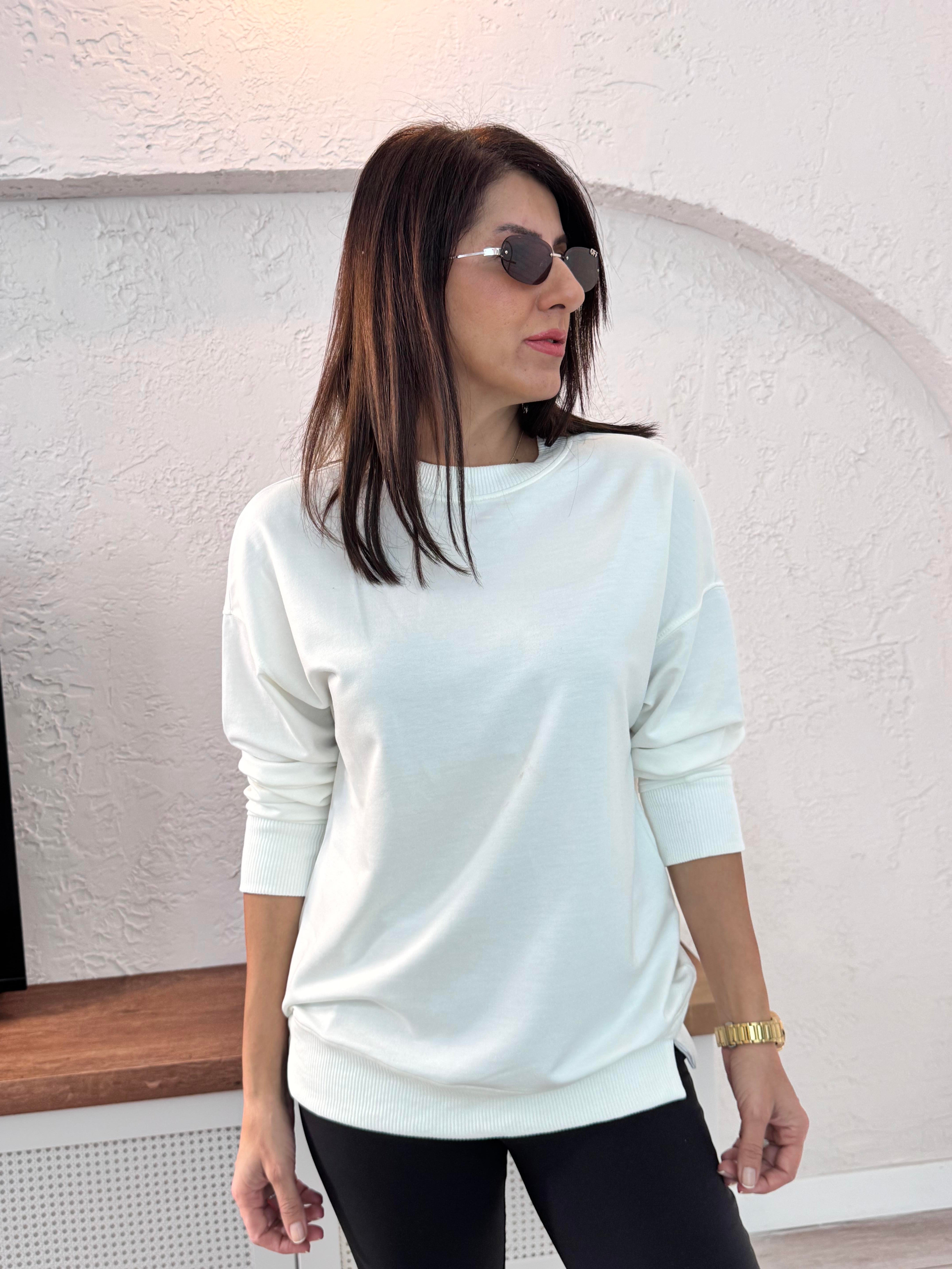 1.Sınıf Kalite Basic Sweat Beyaz