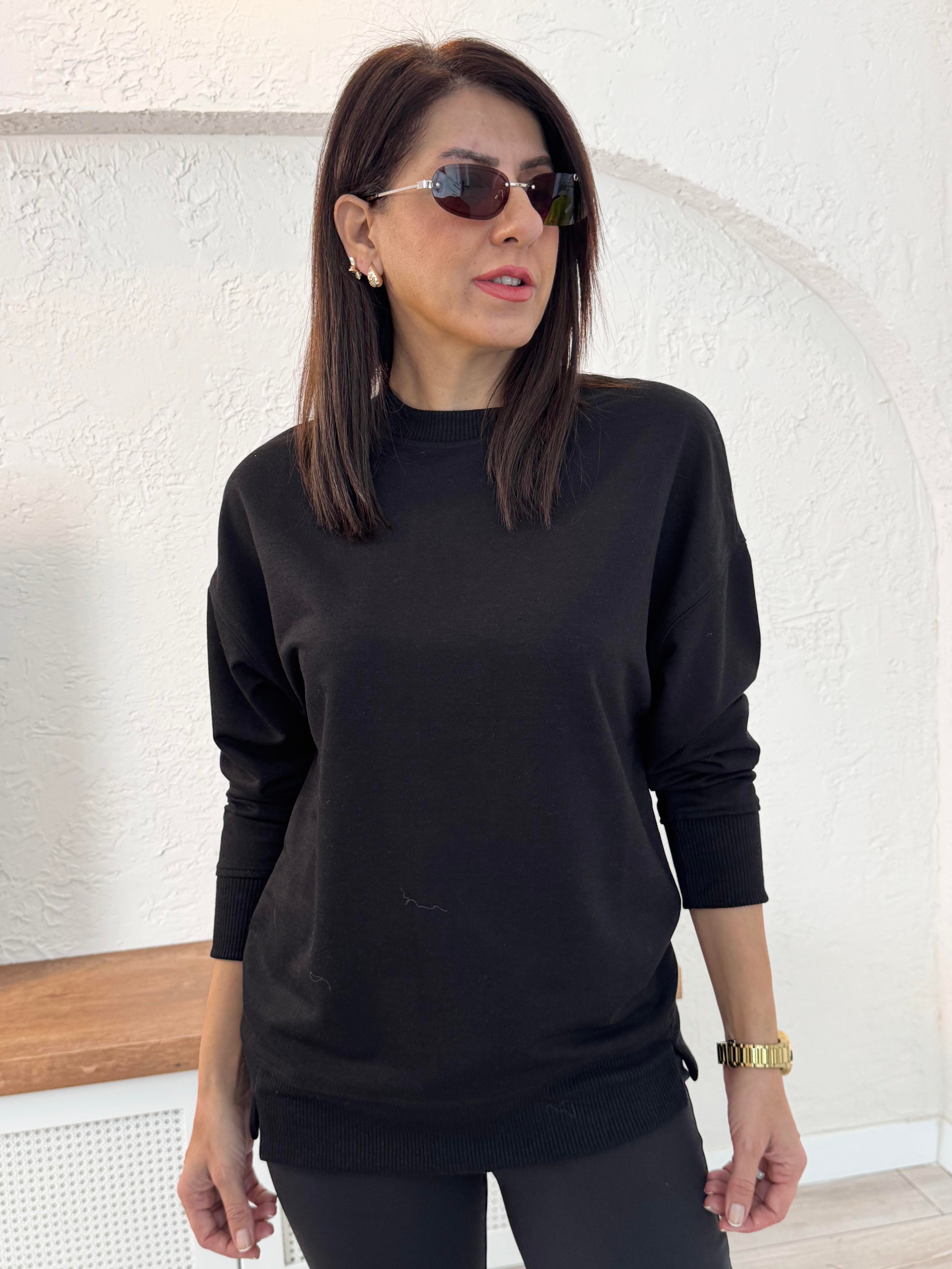 1. Sınıf Kalite Basic Sweat Siyah