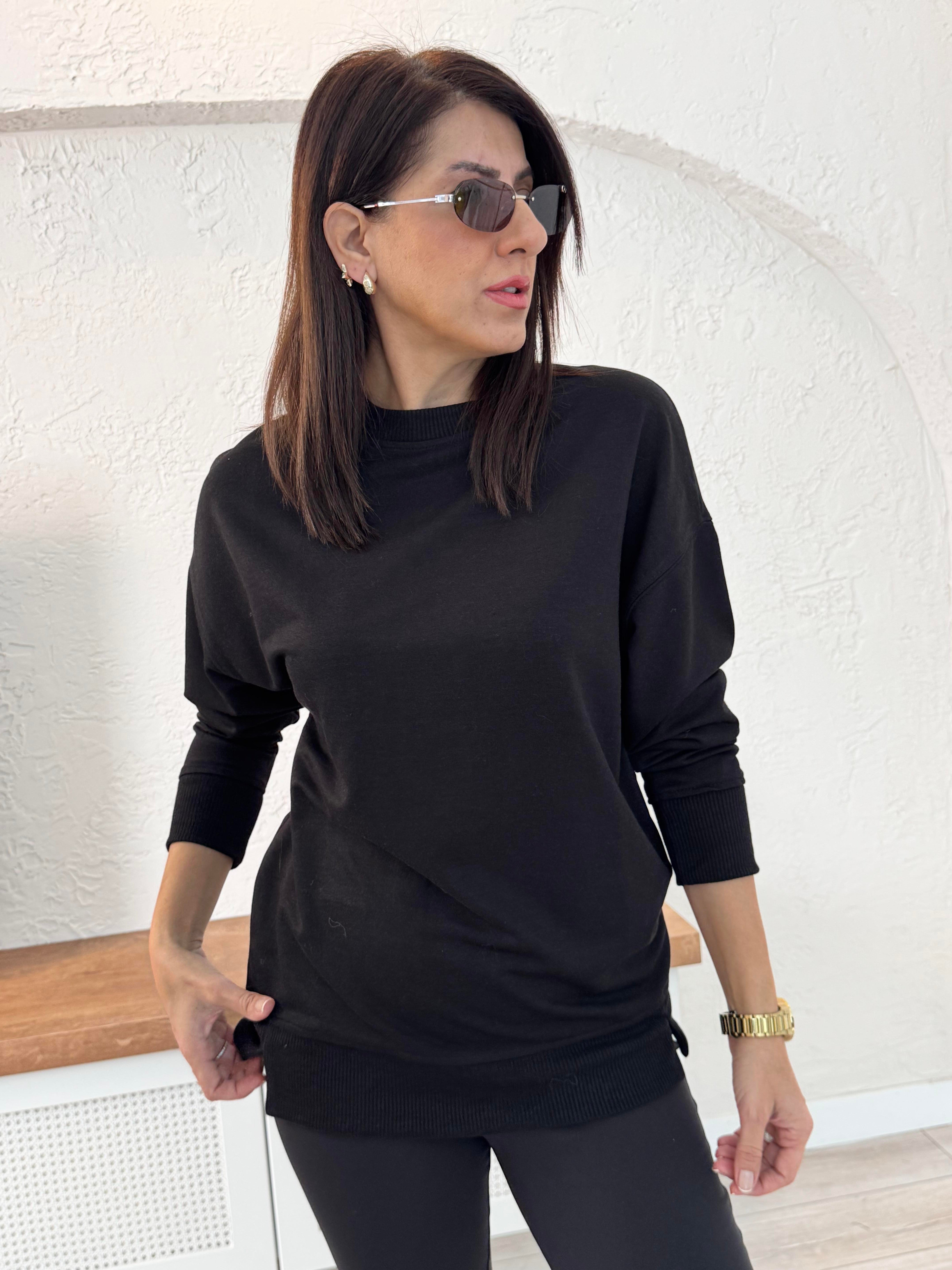 1. Sınıf Kalite Basic Sweat Siyah
