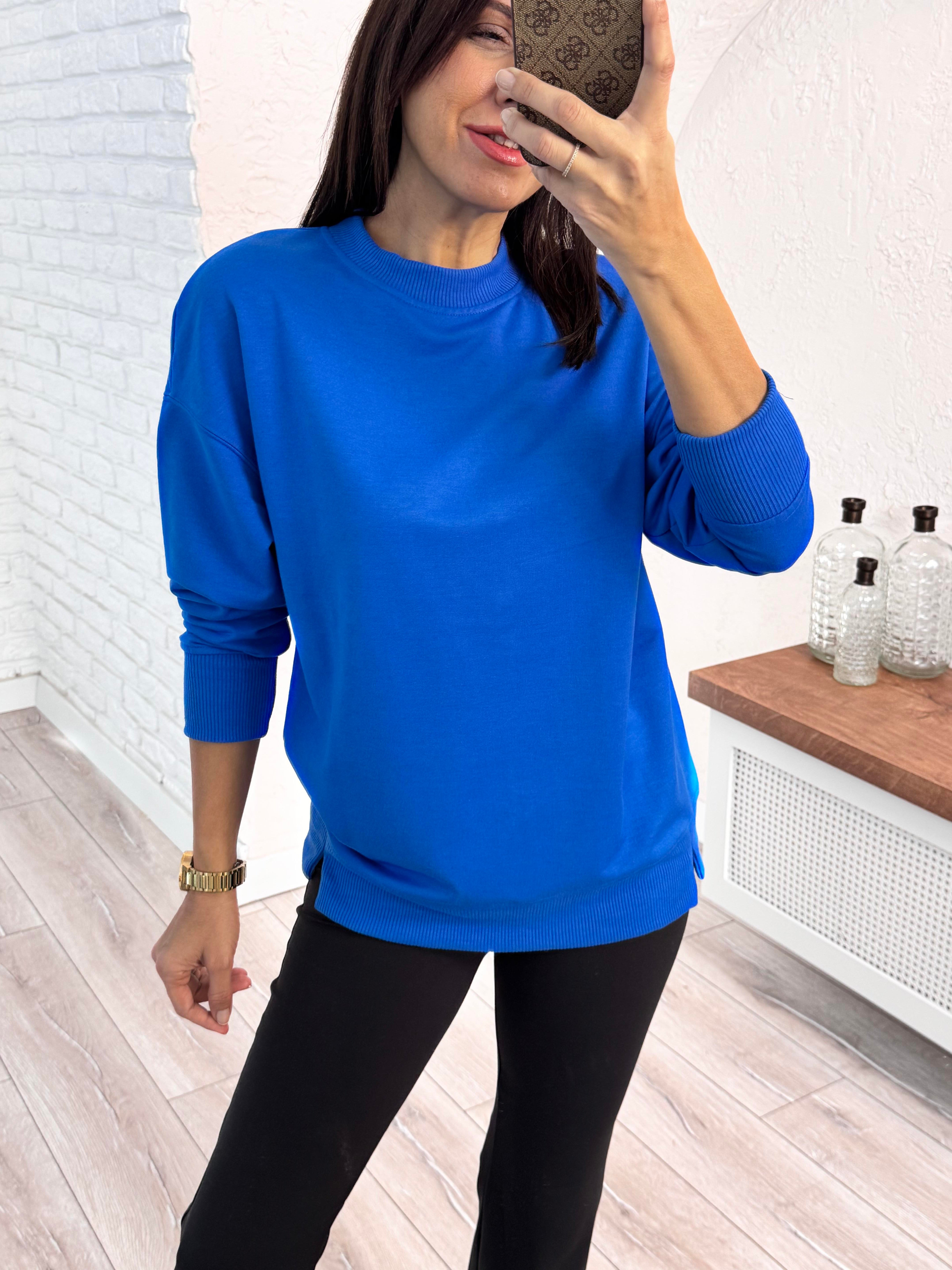 1. Sınıf Kalite Basic Sweat Sax mavi