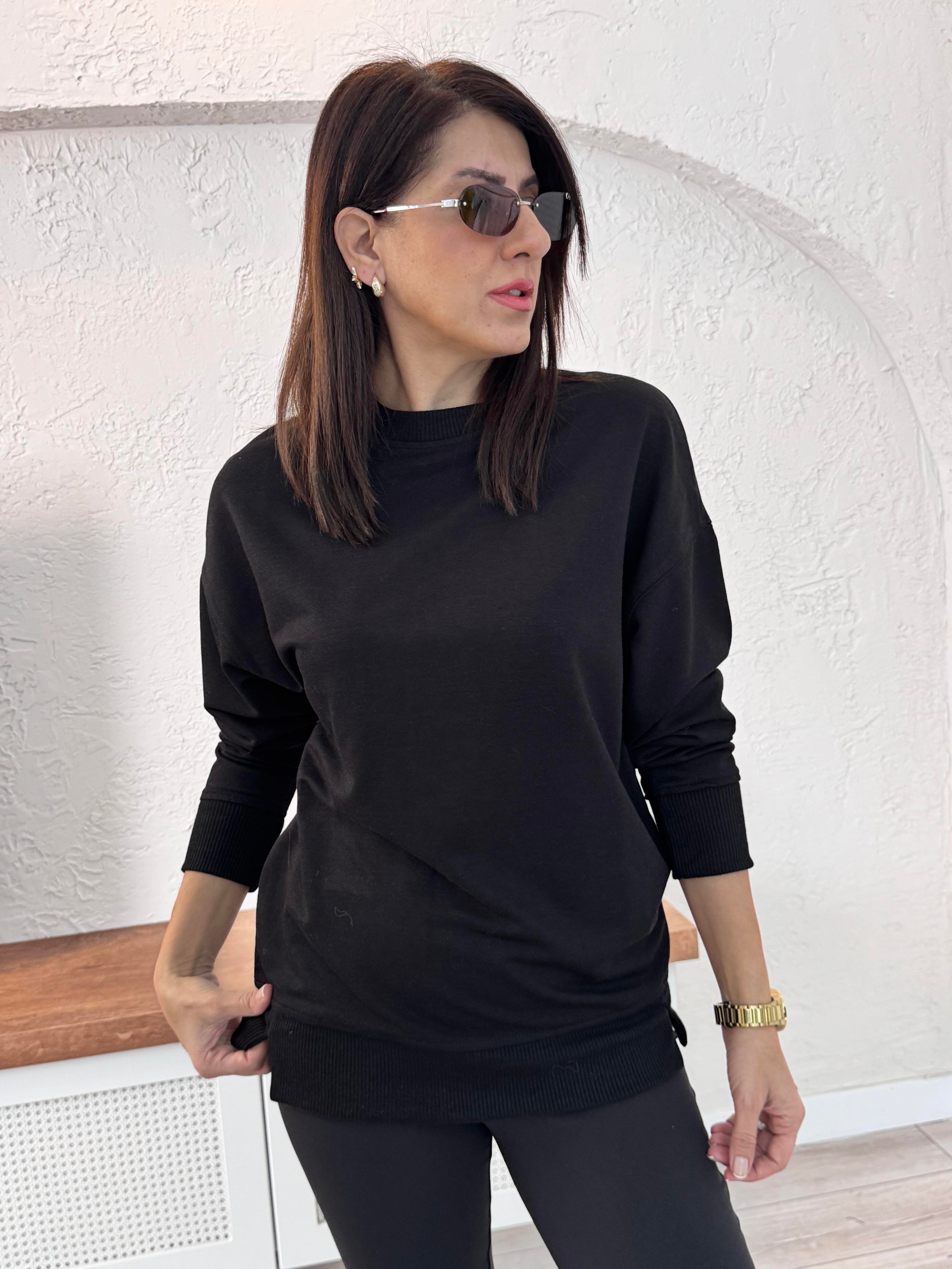1. Sınıf Kalite Basic Sweat Siyah