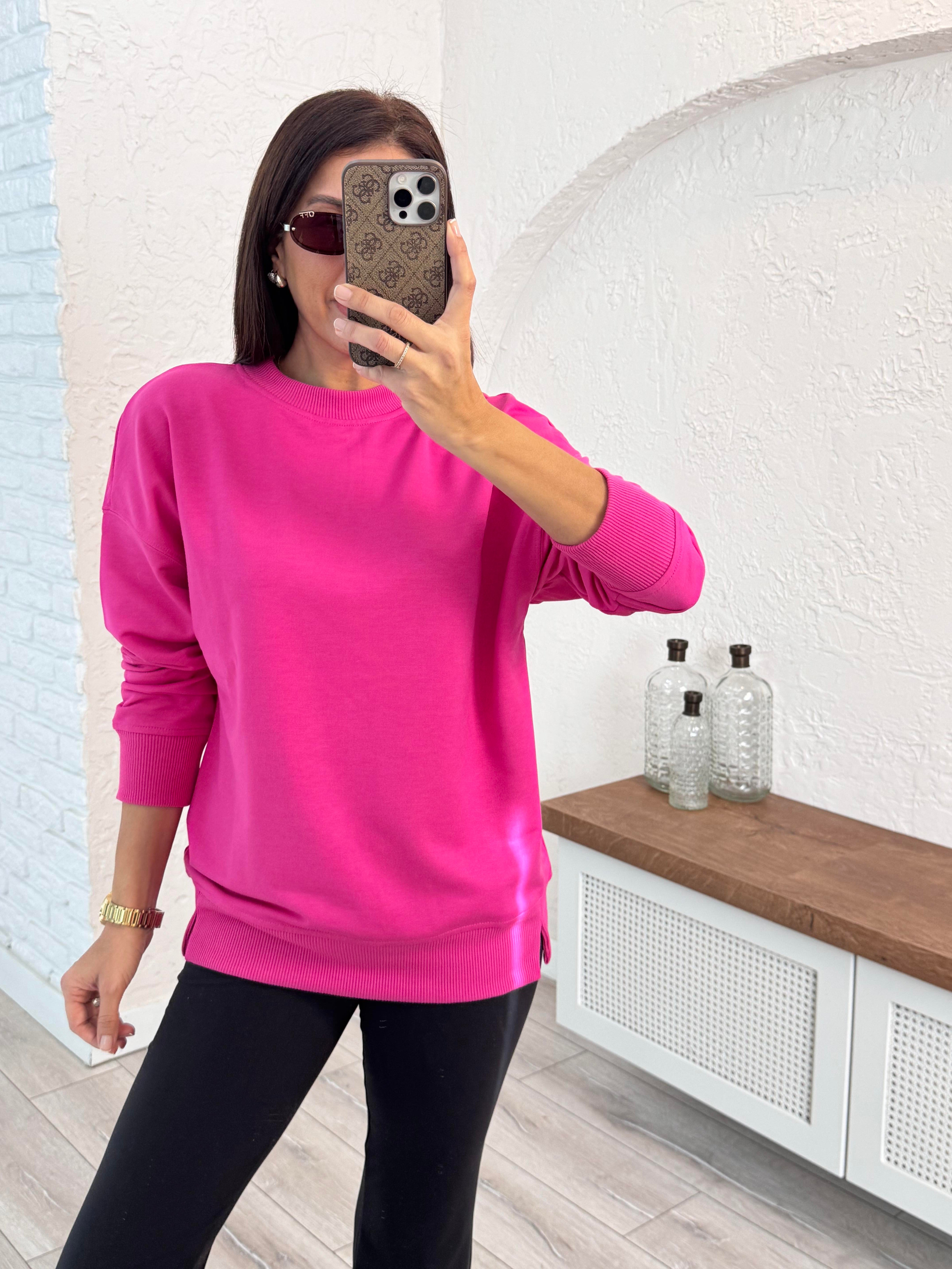 1. Sınıf Kalite Basic Sweat Pembe
