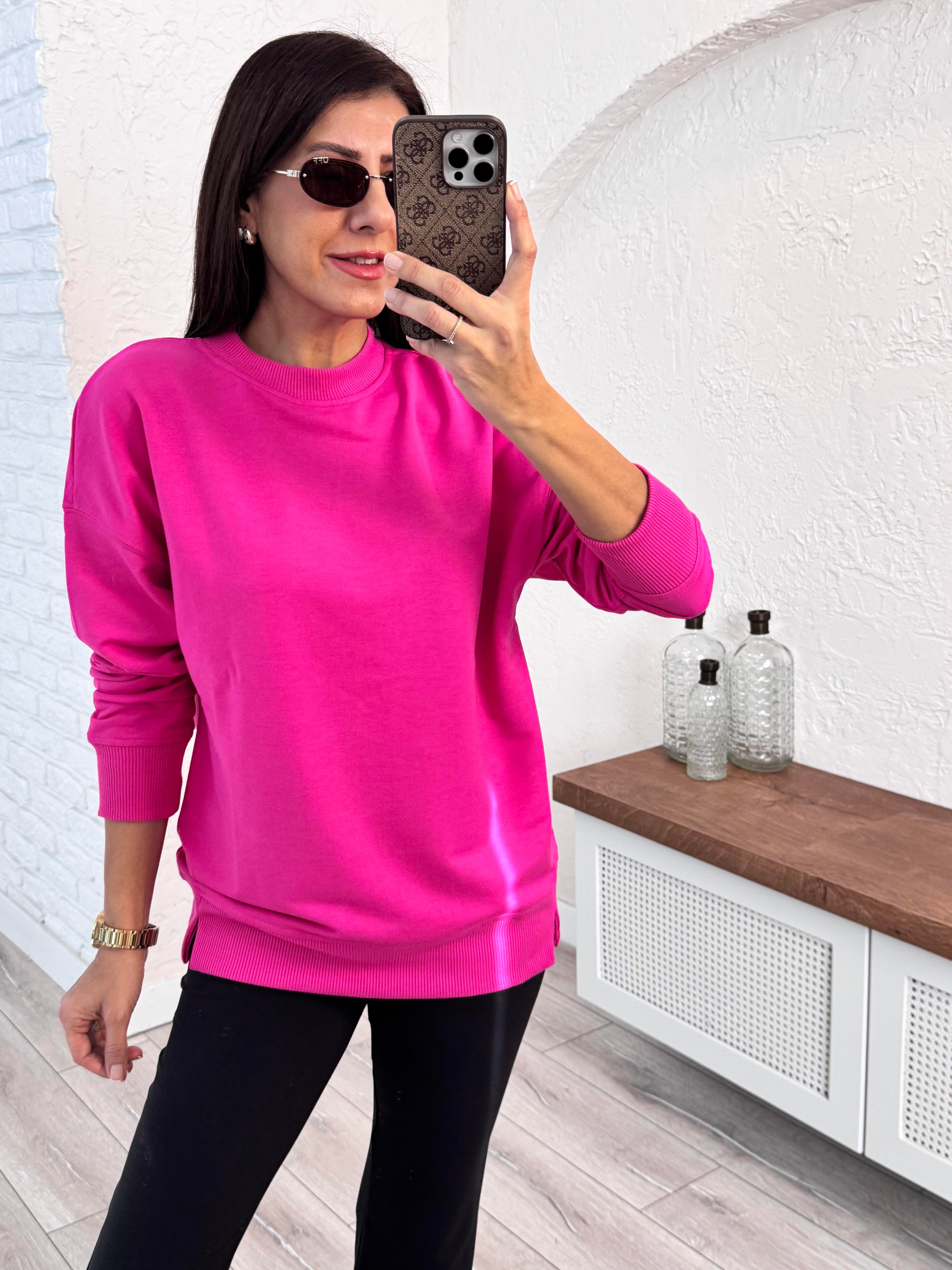 1. Sınıf Kalite Basic Sweat Pembe